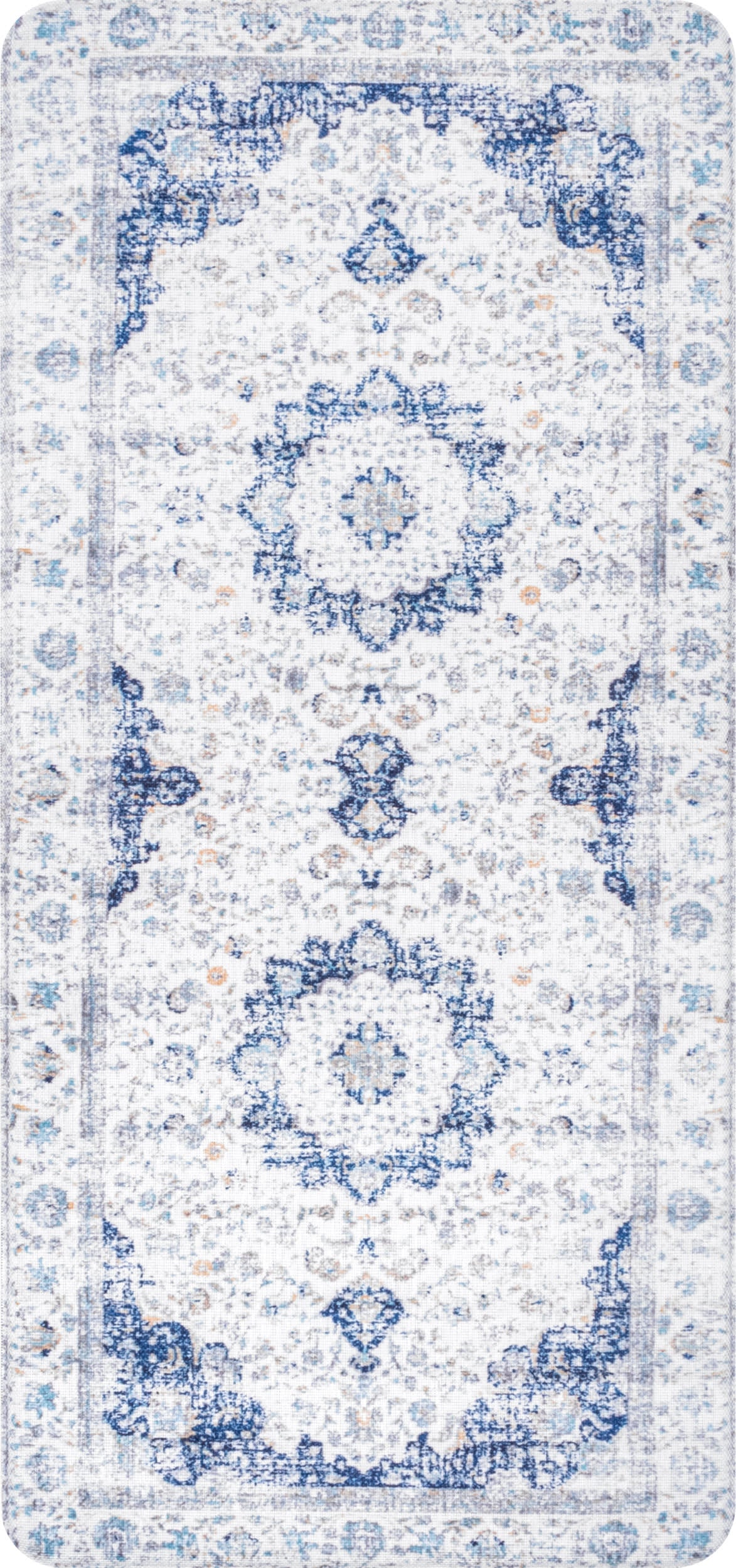 Distressed Persian Printed Anti-Fatigue Mat | Blue