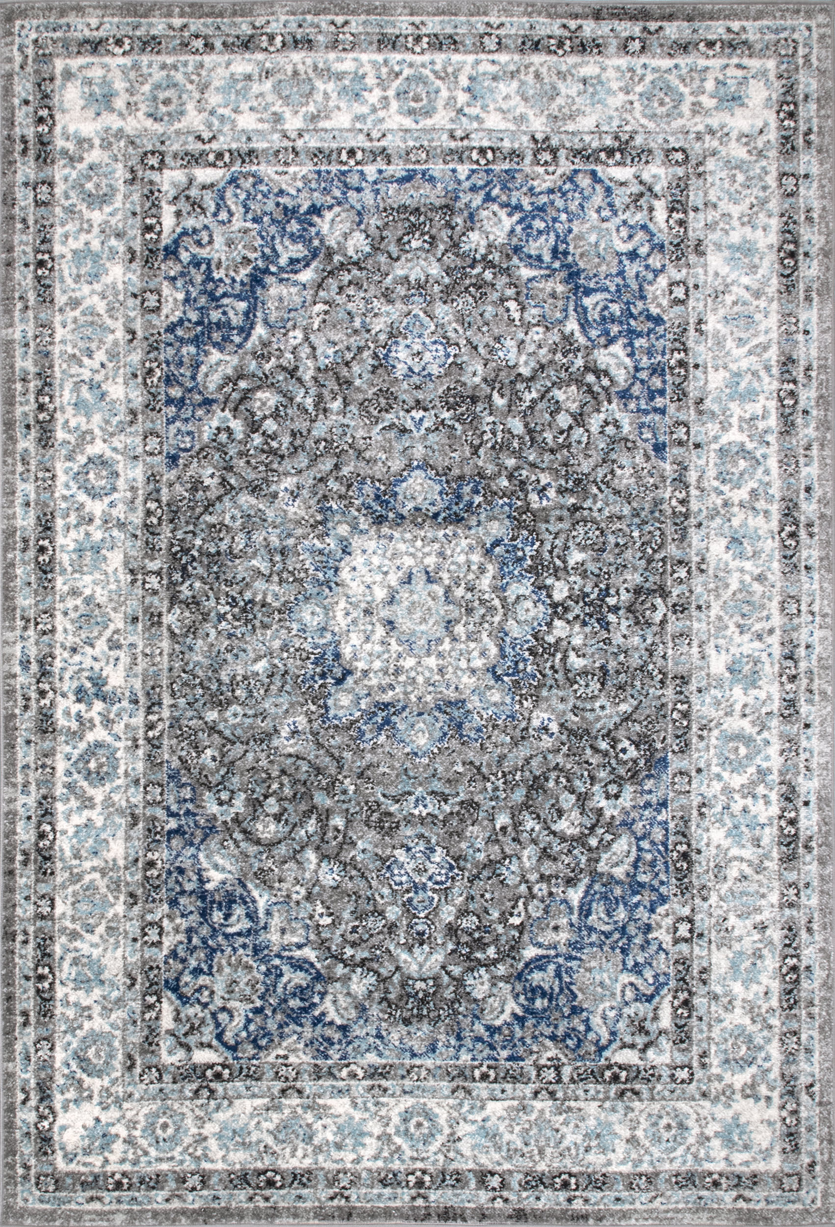 Distressed Persian Rug | Dark Grey