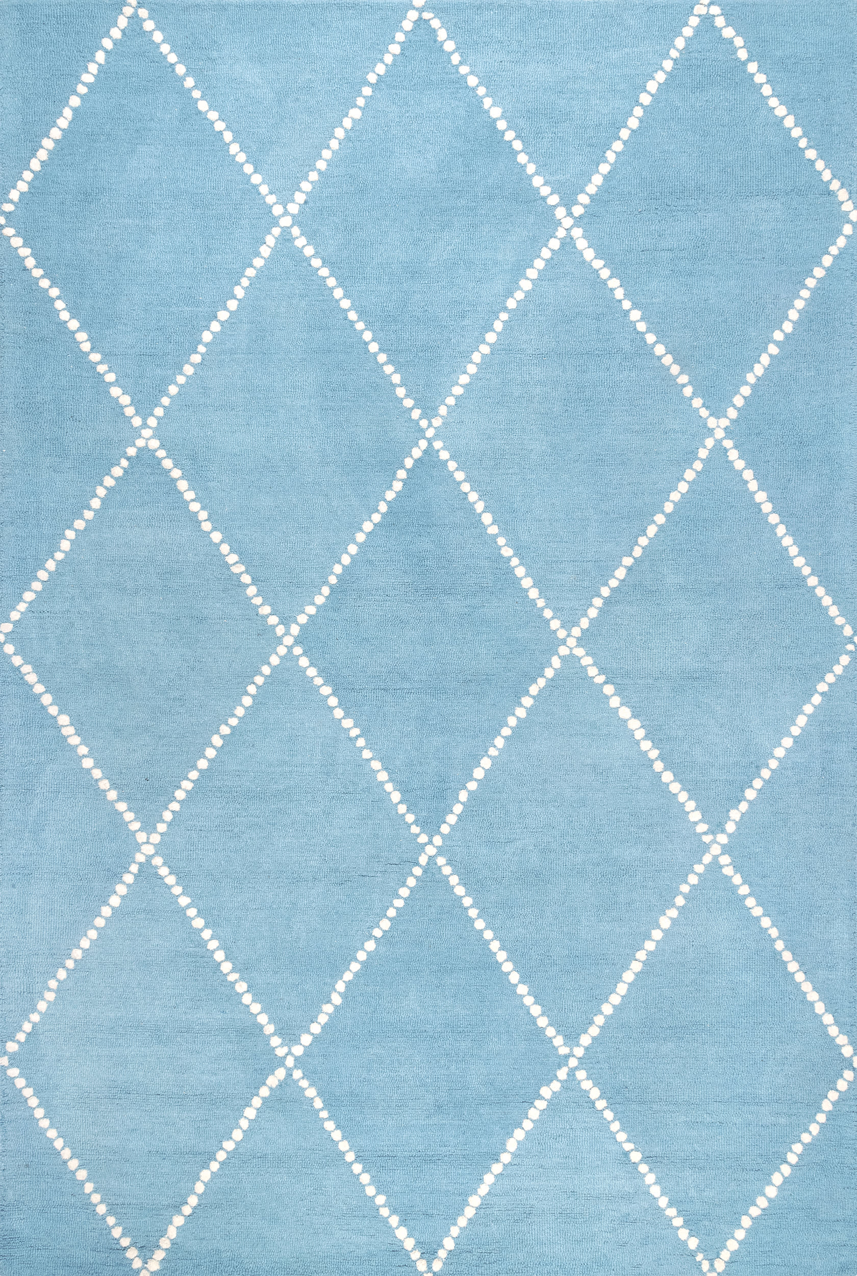 Dotted Diamond Trellis Nursery Rug | Aqua