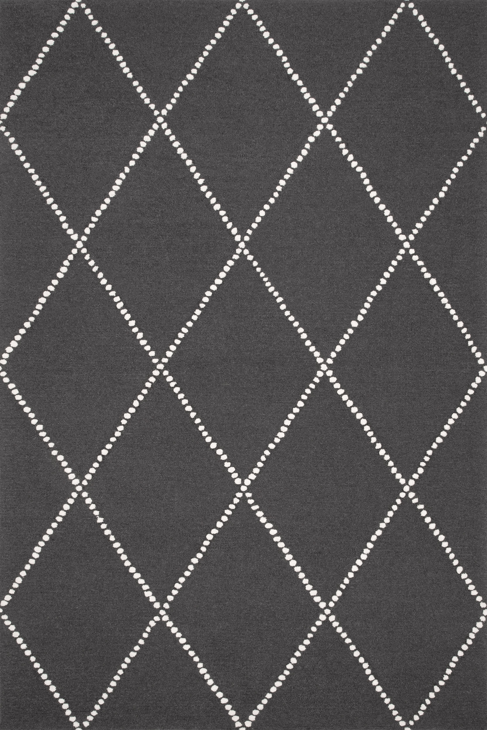 Dotted Diamond Trellis Nursery Rug | Charcoal