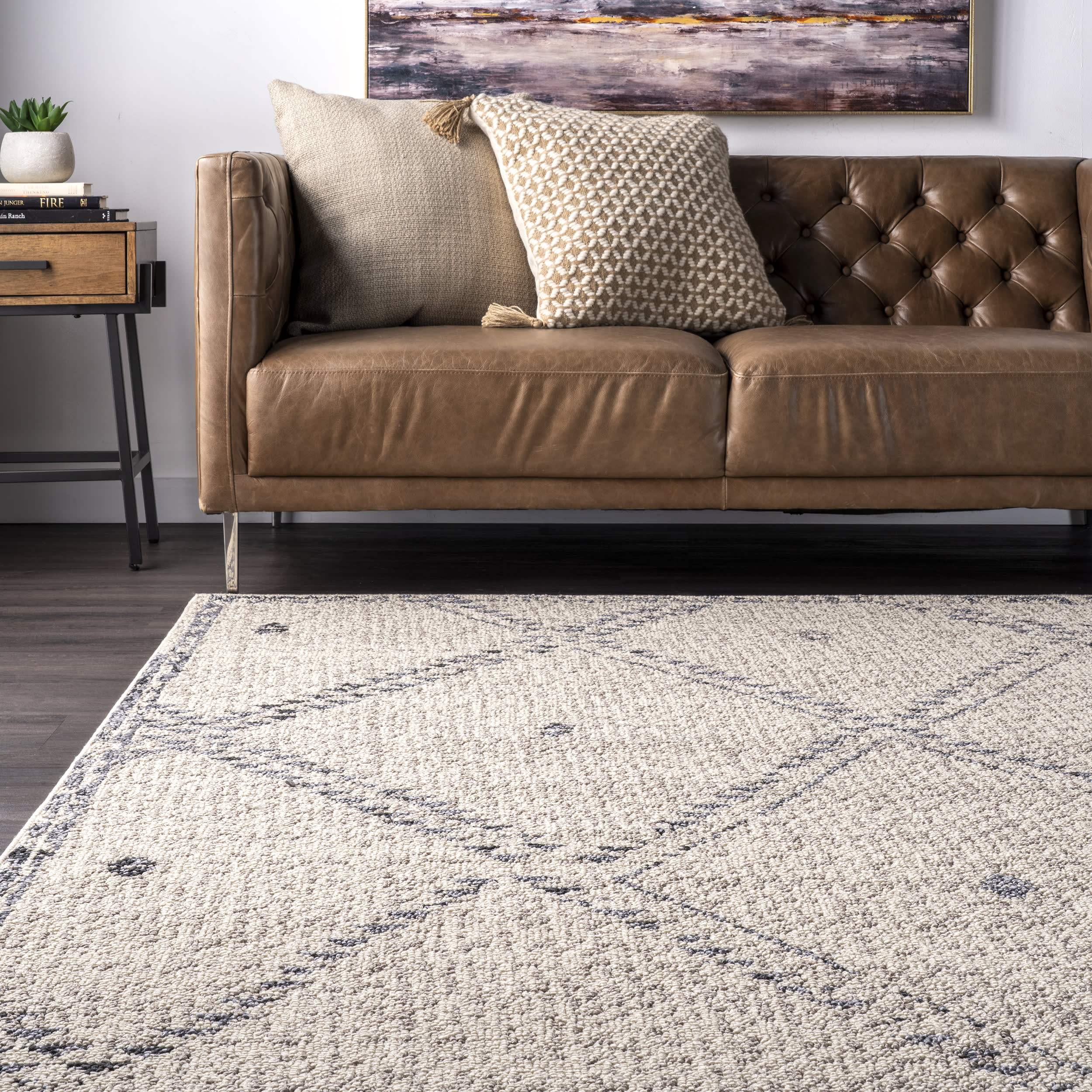 Dotted Trellis Rug | Ivory - Image 4