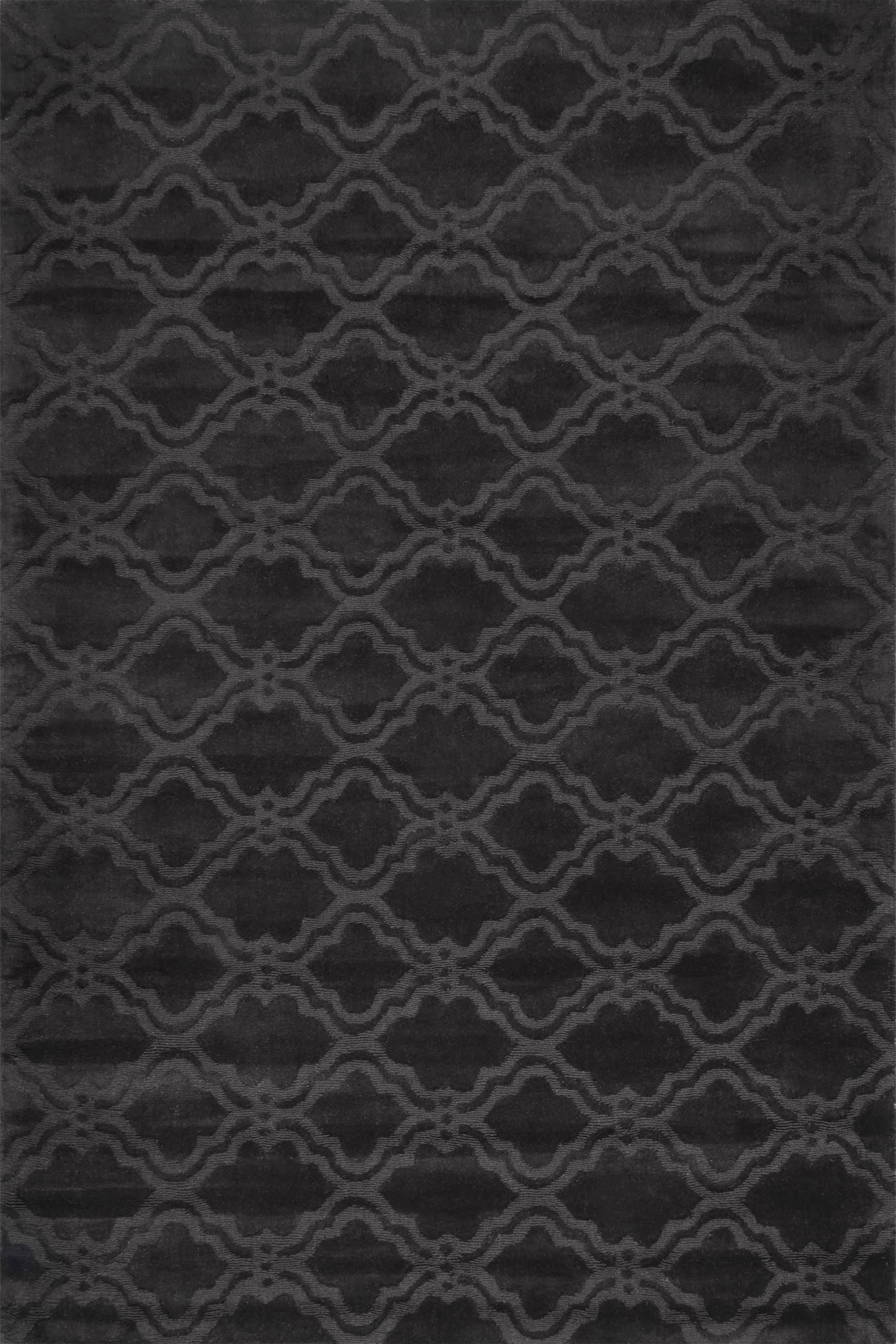 Double Carved Trellis Rug | Charcoal