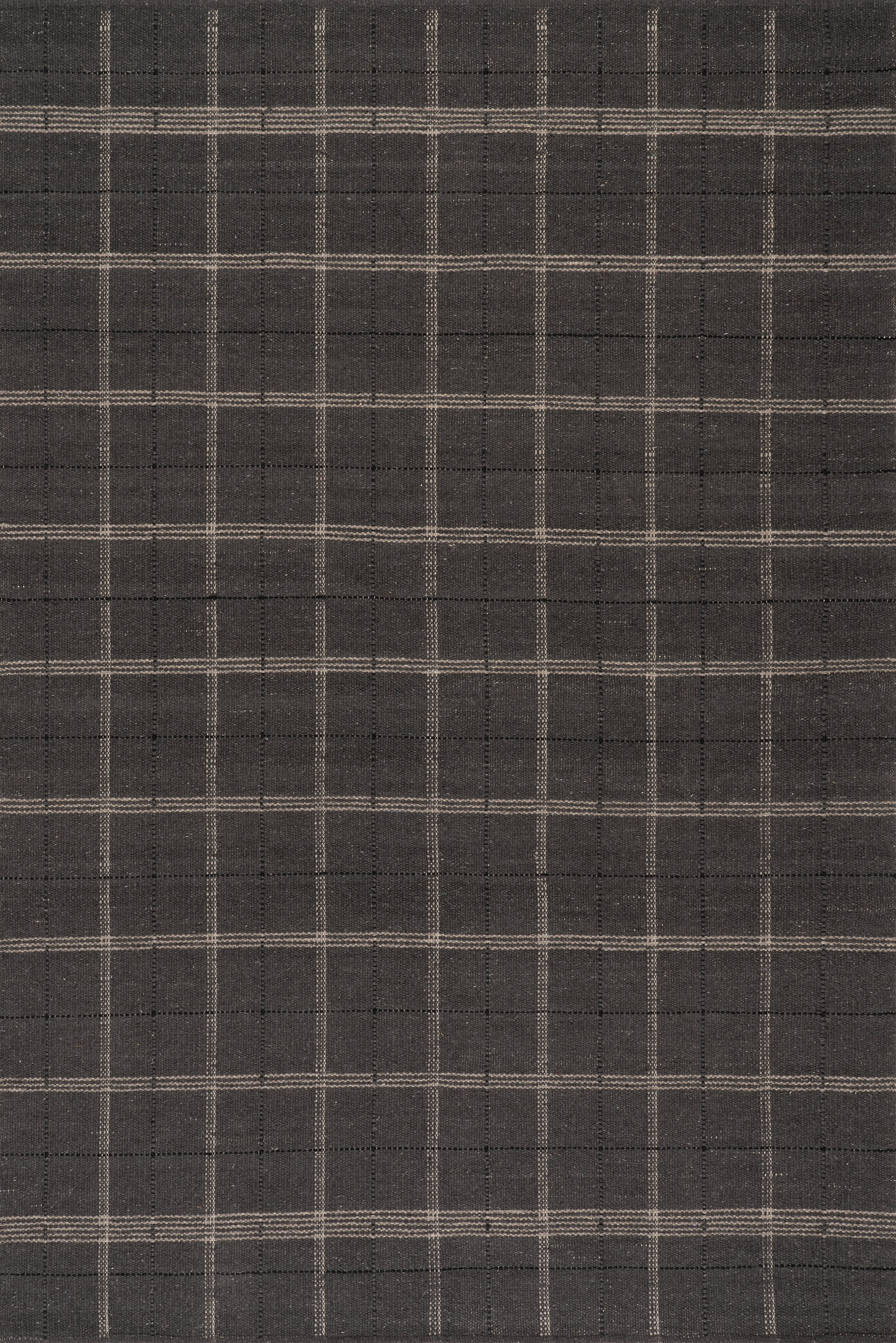 Downing Plaid Wool Rug by Nate Berkus | Black