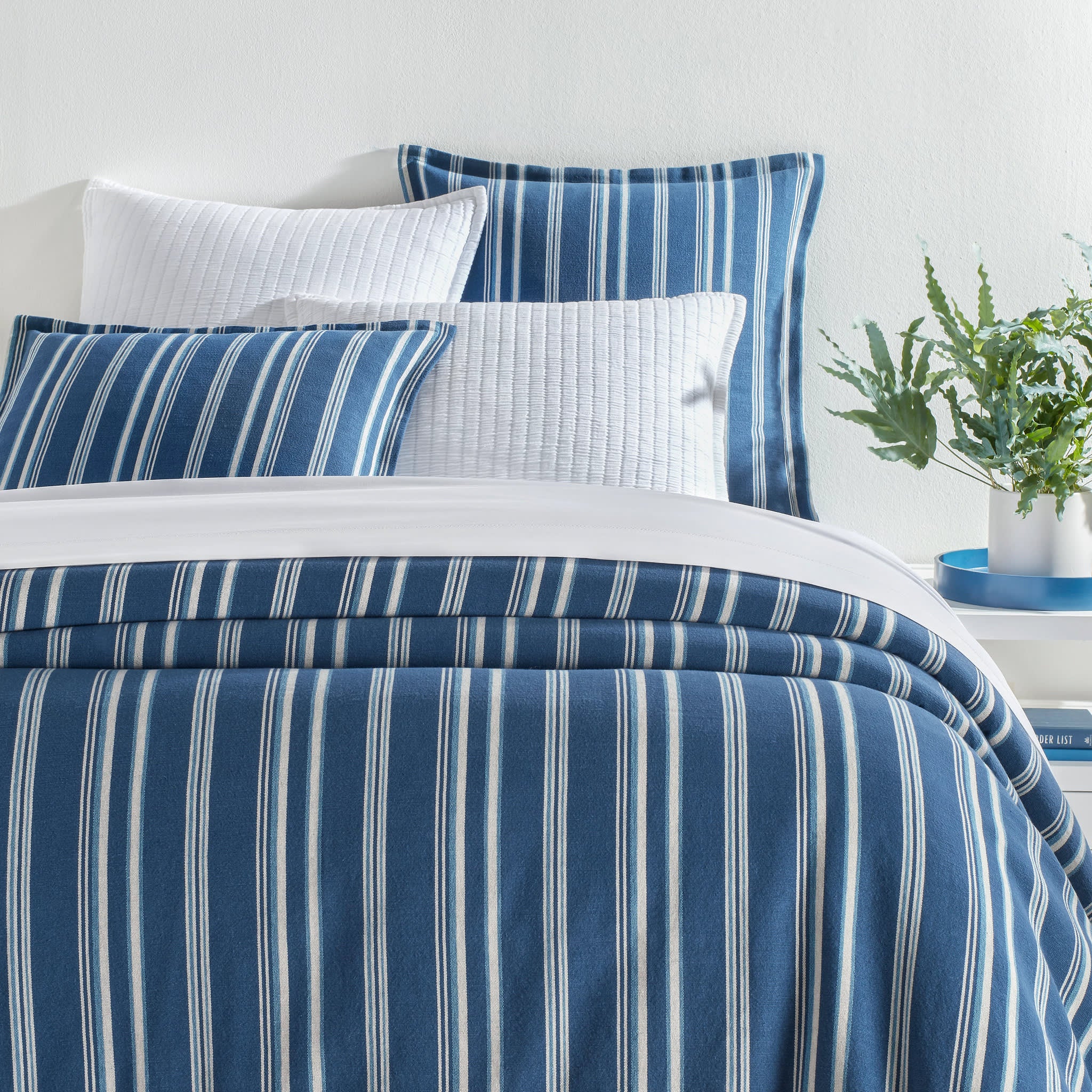 Driftwood Stripe Duvet Cover | Denim