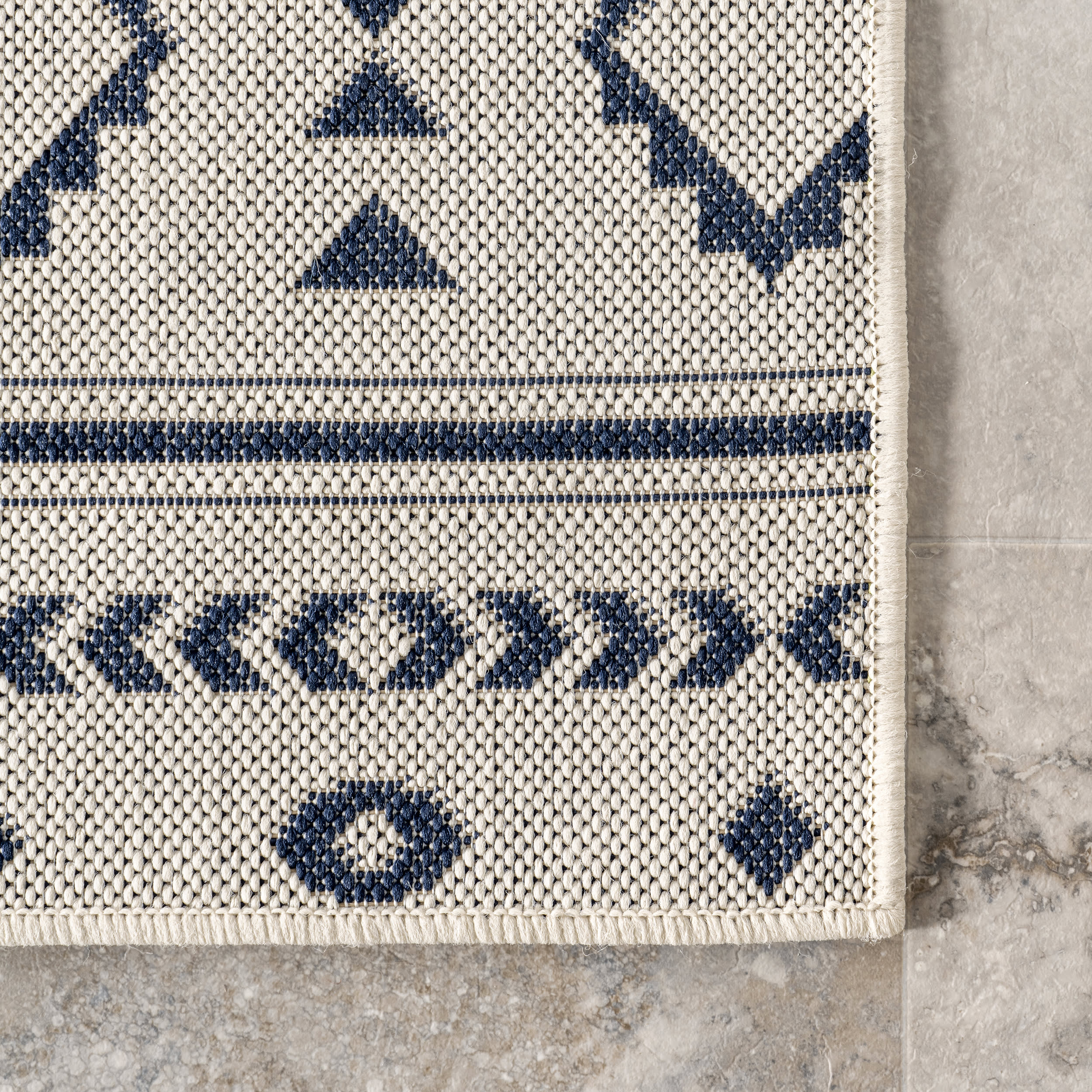 Droplet Striped Indoor/Outdoor Rug | Light Grey - Image 3