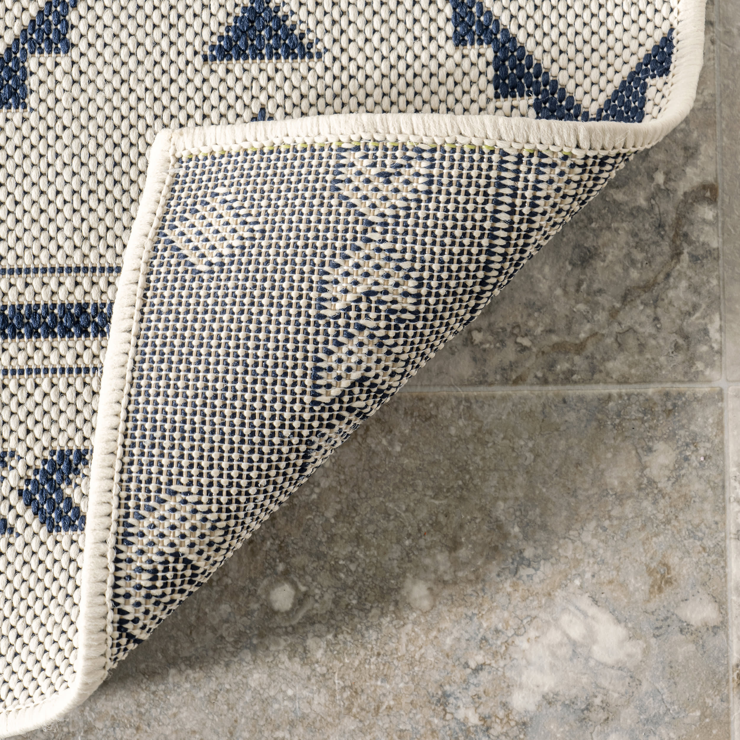 Droplet Striped Indoor/Outdoor Rug | Light Grey - Image 6