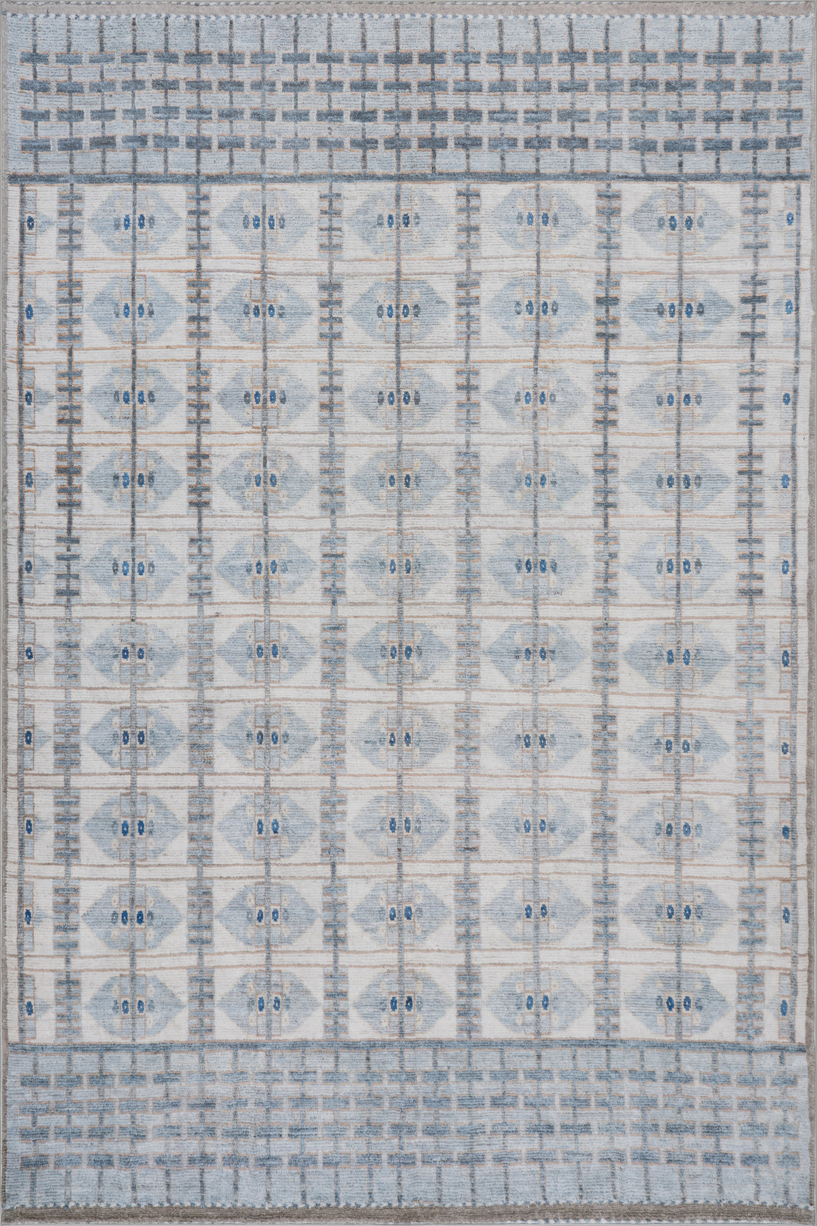 Drusilae Abstract Washable Rug | Light Blue