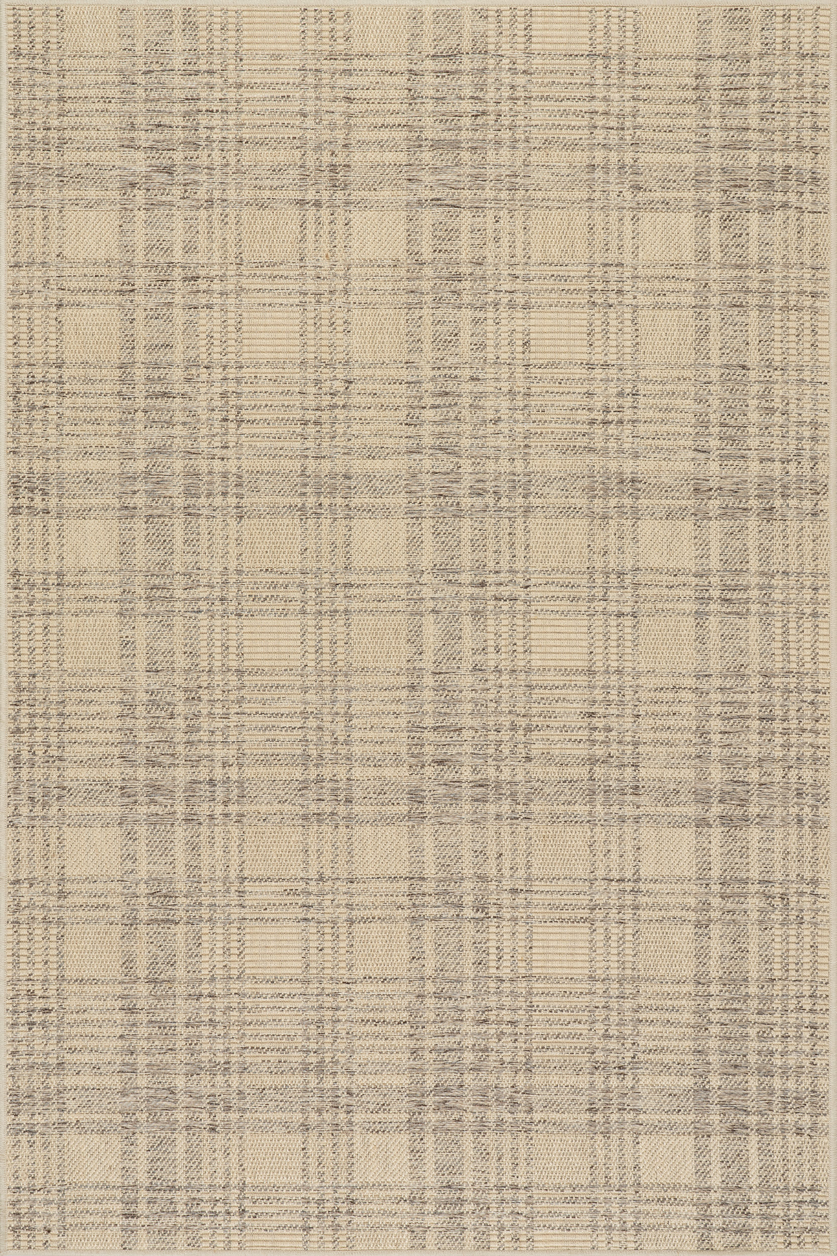 Duna Modern Plaid Rug | Tan