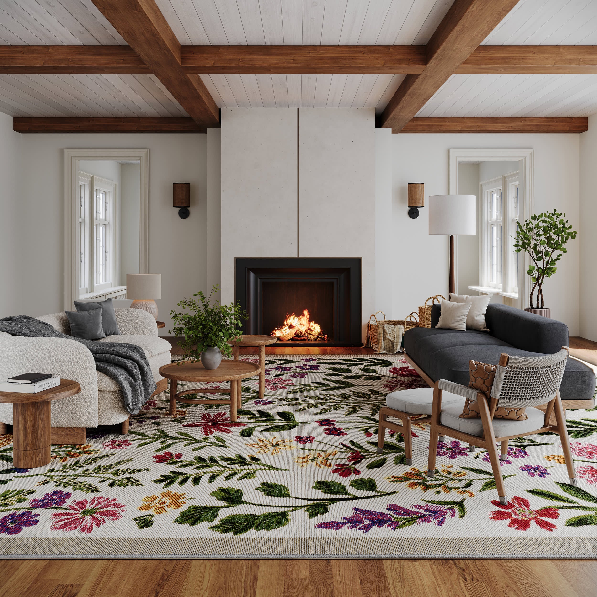 Duskan Floral Indoor/Outdoor Rug | Multicolor - Image 2