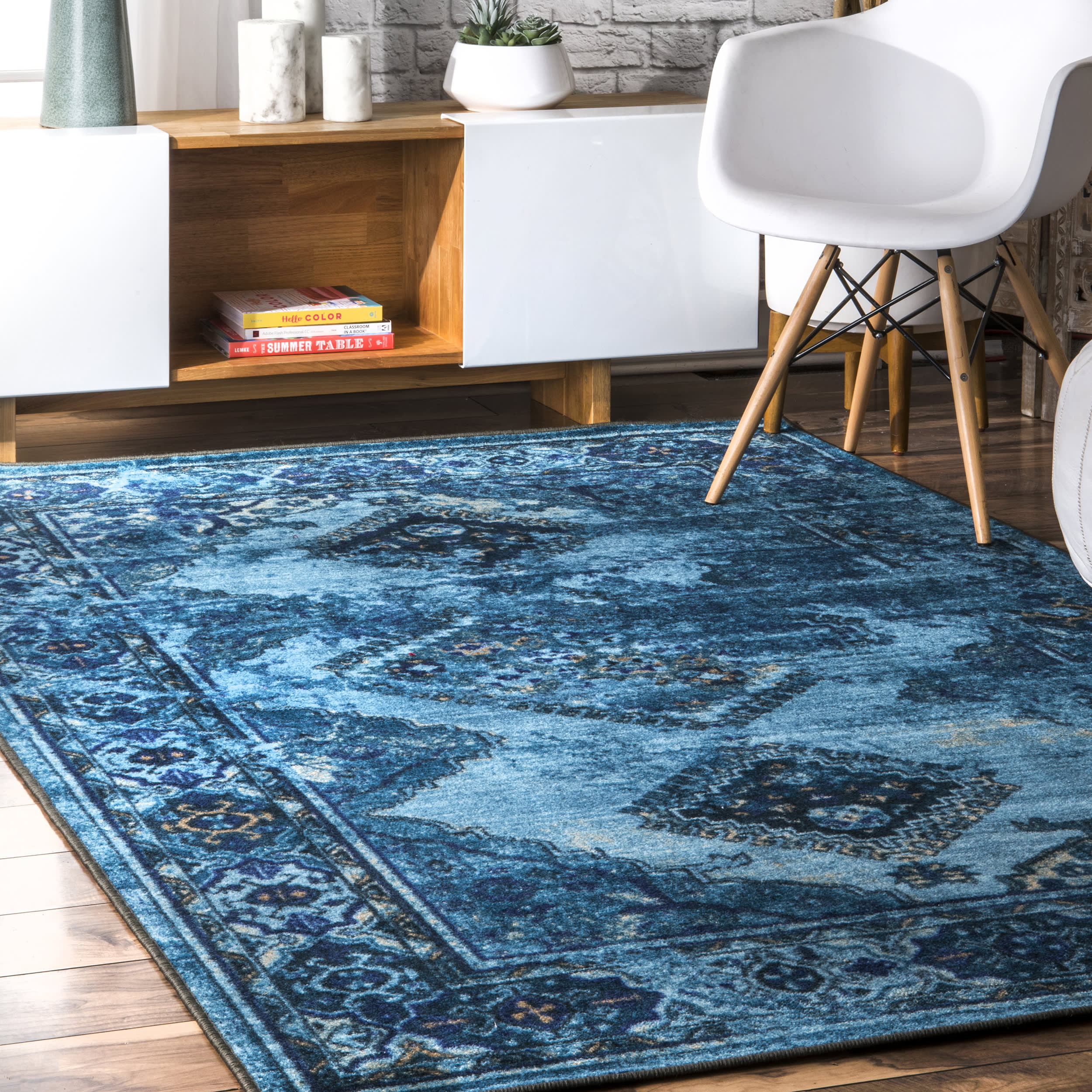 Dyed Diamonds Rug | Blue - Image 2