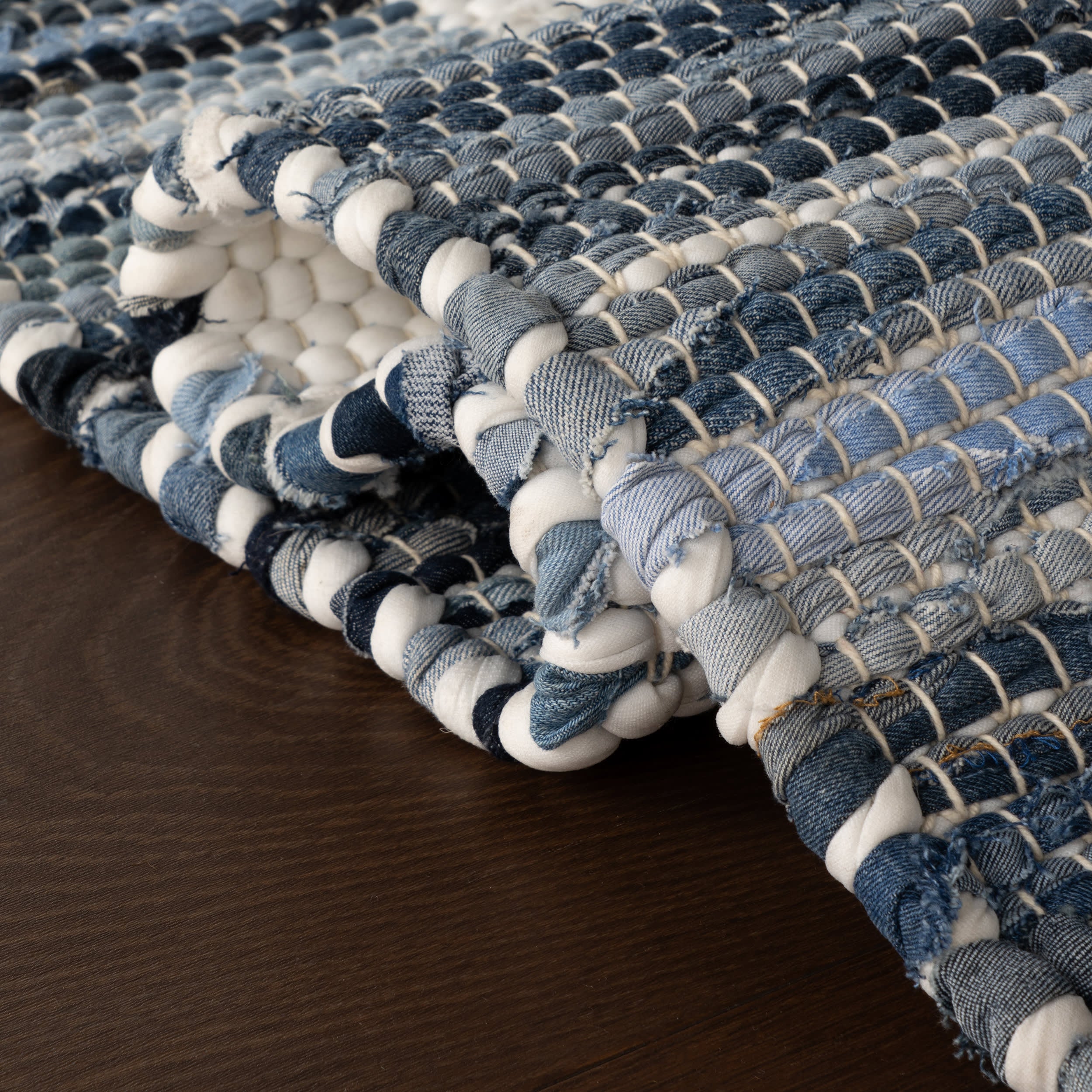 Dymera Denim Bohemian Bordered Rug | Blue - Image 2