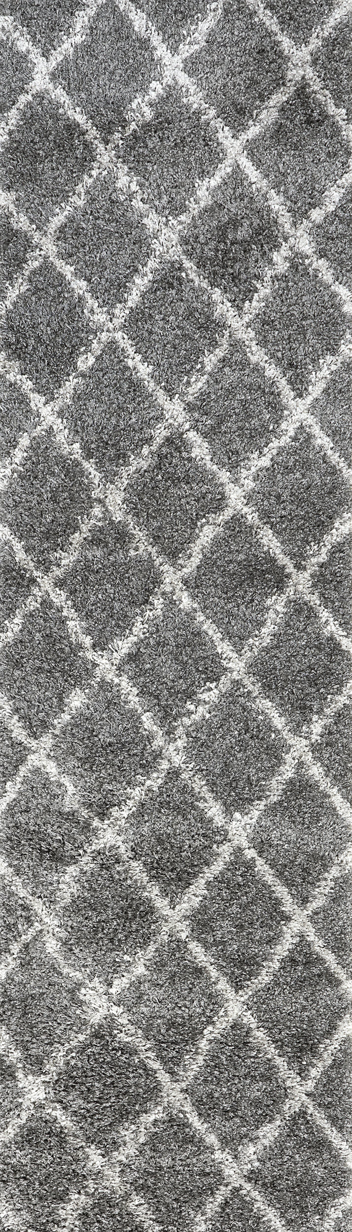 Easy Shag Lattice Rug | Grey
