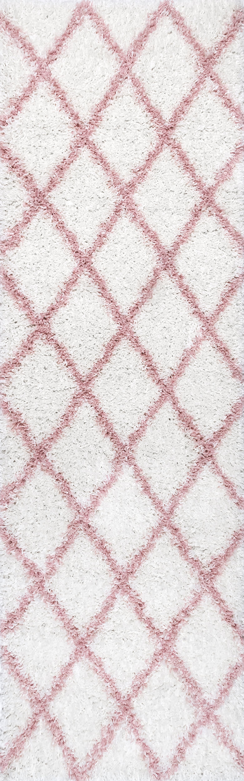 Easy Shag Lattice Rug | Pink