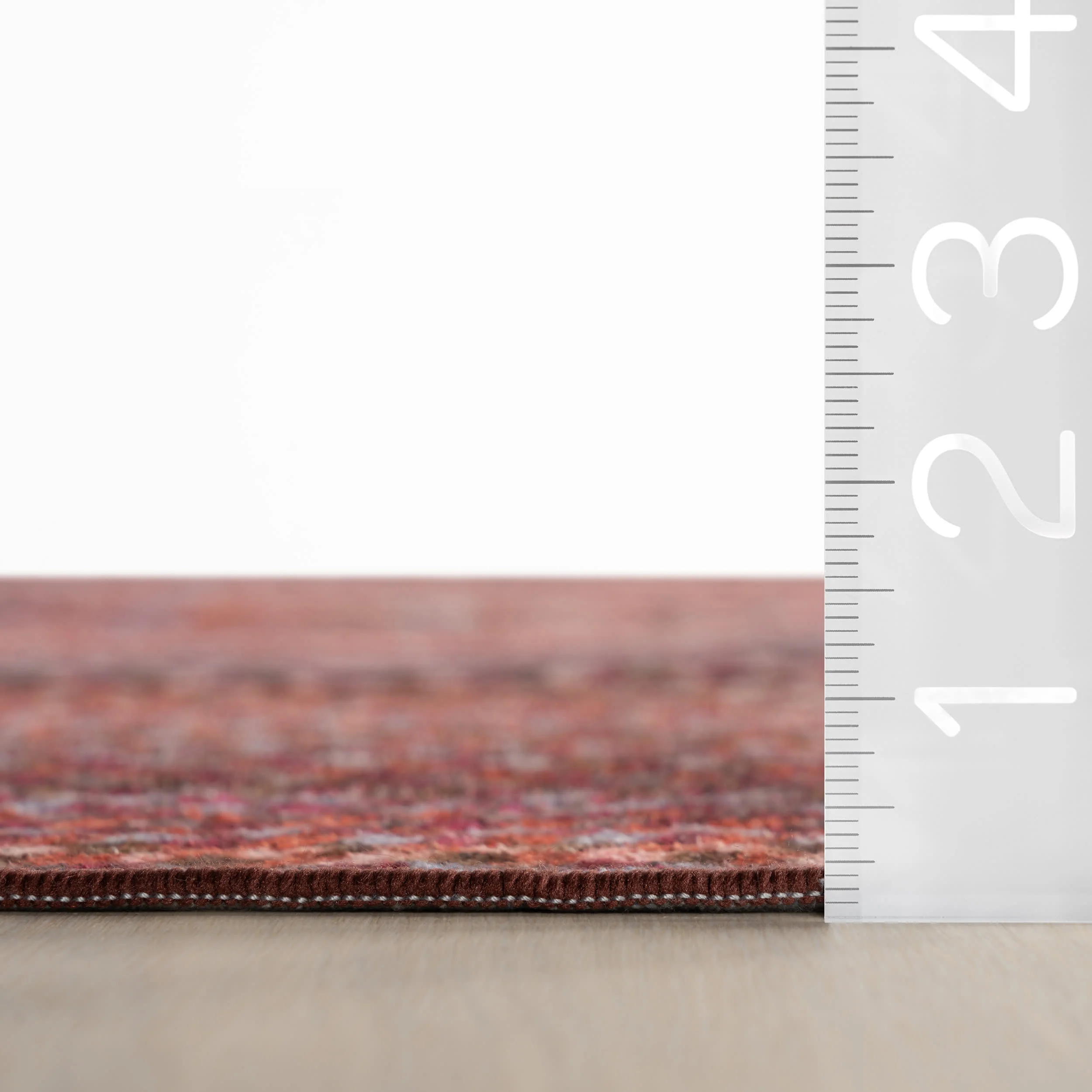 Ebonelle Bordered Bohemian Washable Rug | Red - Image 5
