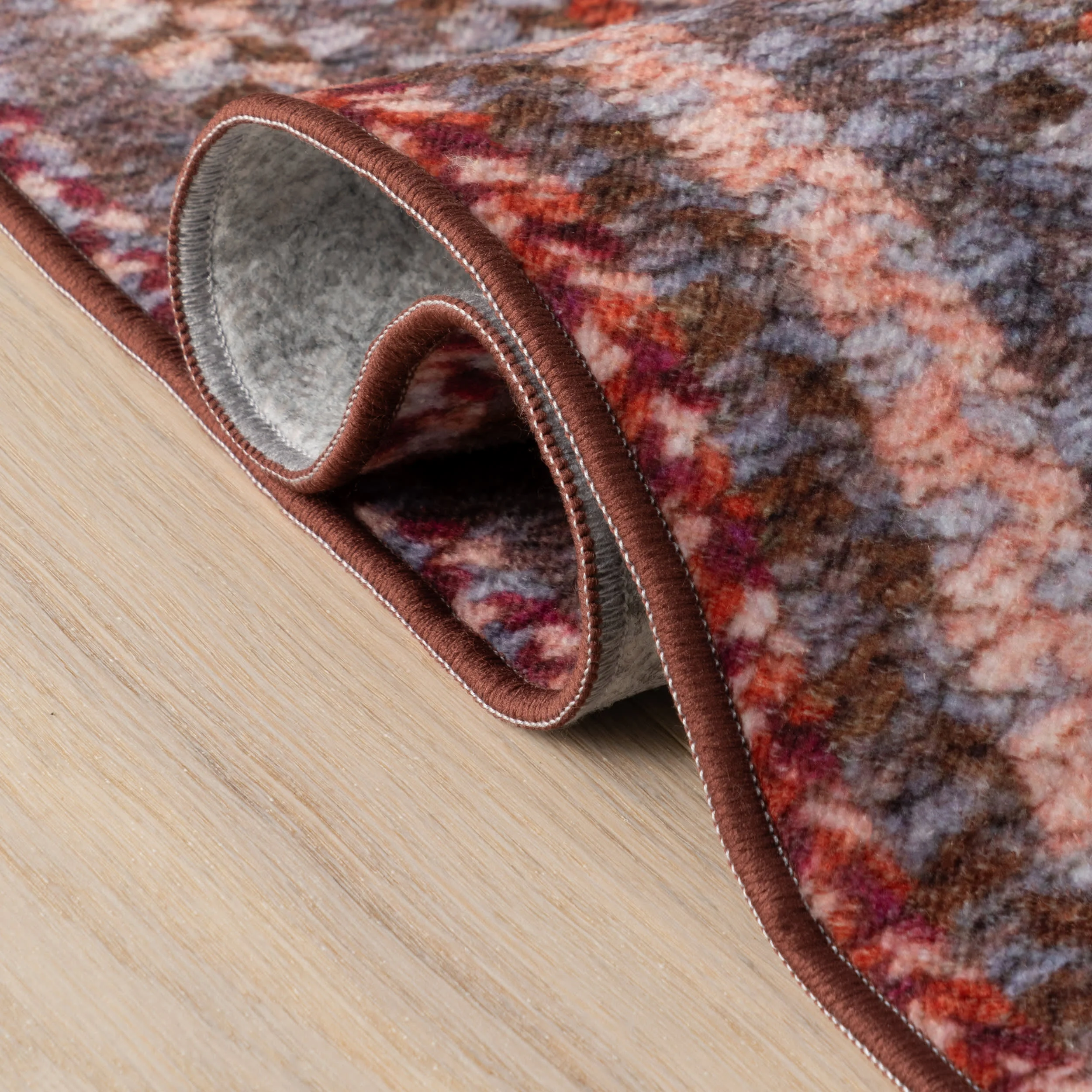 Ebonelle Bordered Bohemian Washable Rug | Red - Image 7
