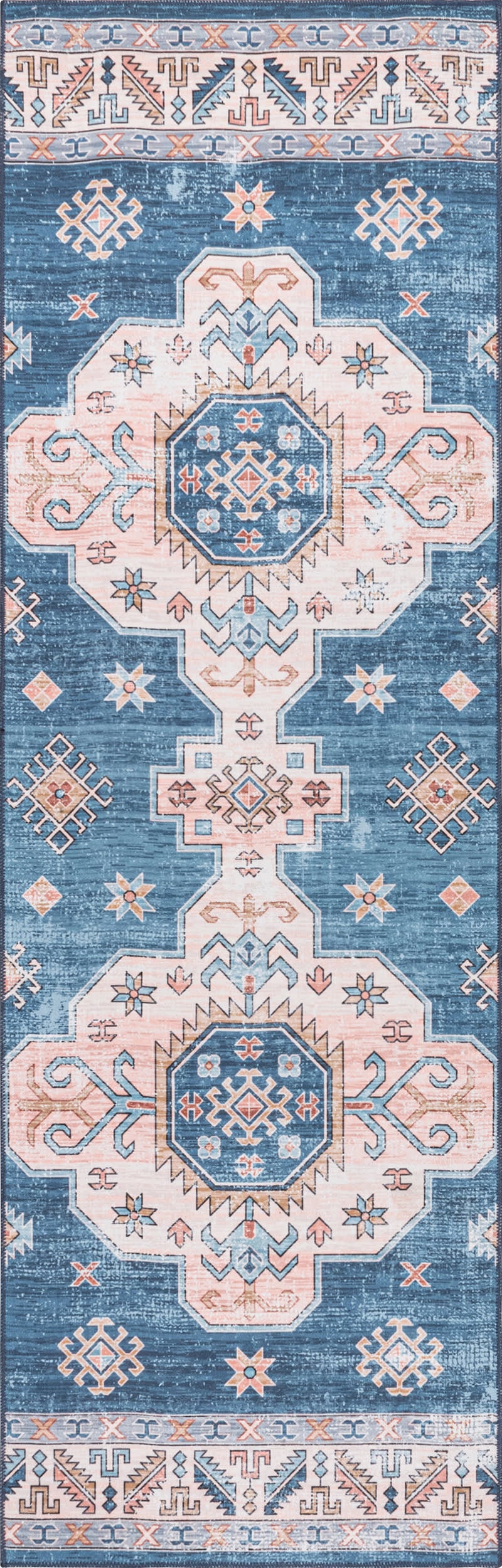 Eboni Traditional Washable Rug | Blue
