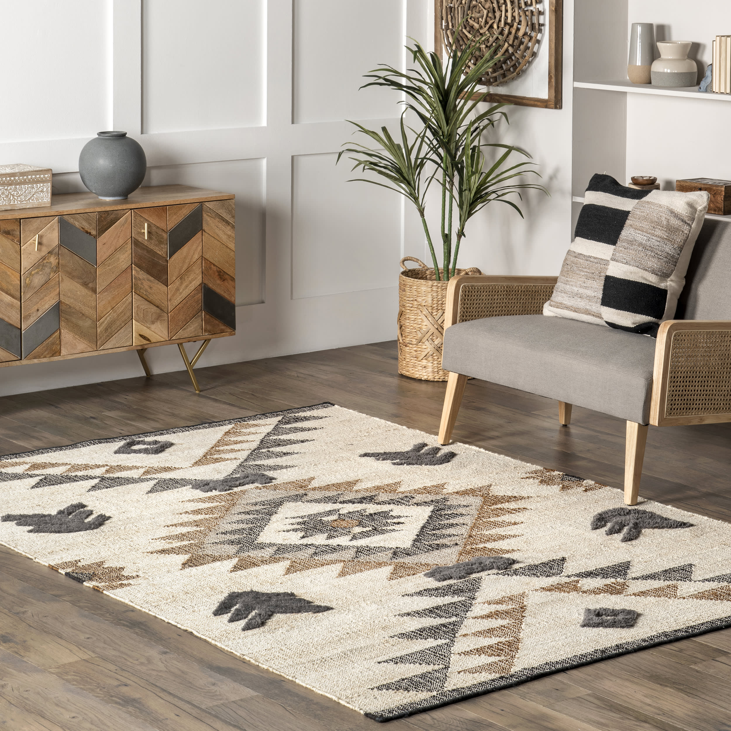 Edina Southwestern Valley Peaks Rug | Natural - Image 2