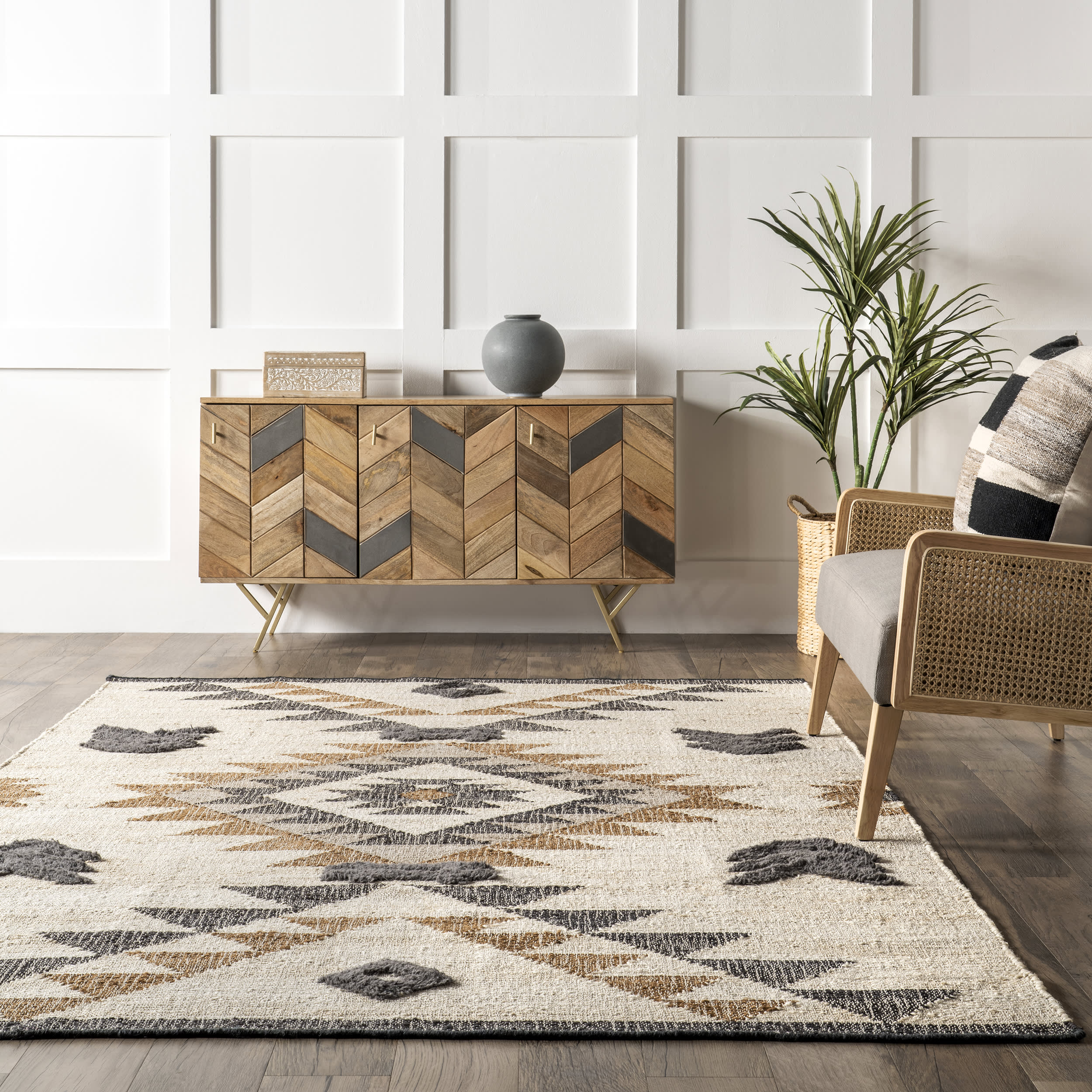 Edina Southwestern Valley Peaks Rug | Natural - Image 4