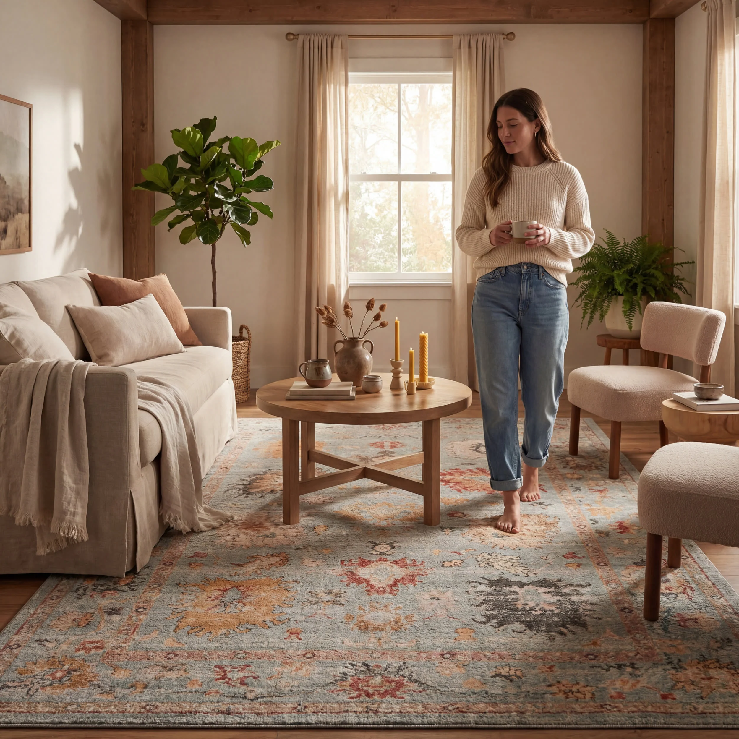 Eira Hand Tufted Wool-Blend Rug | Multicolor - Image 9