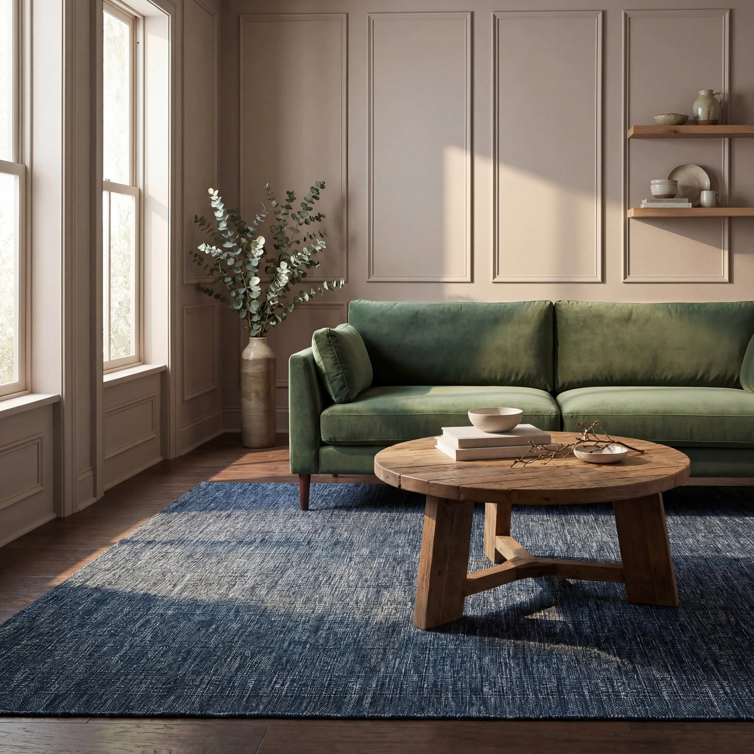 Eiraz Contemporary Solid Indoor/Outdoor Rug | Navy - Image 10