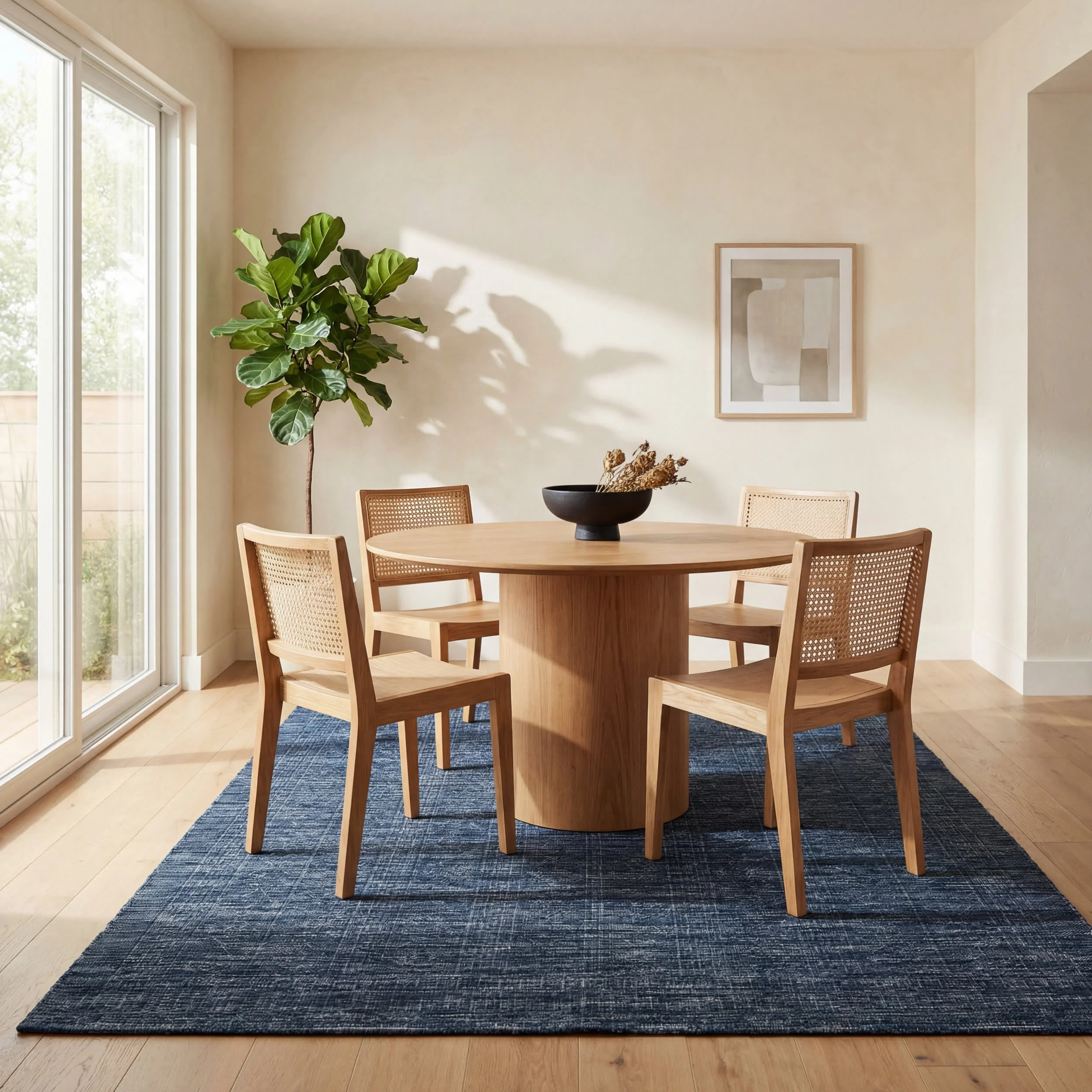 Eiraz Contemporary Solid Indoor/Outdoor Rug | Navy - Image 7