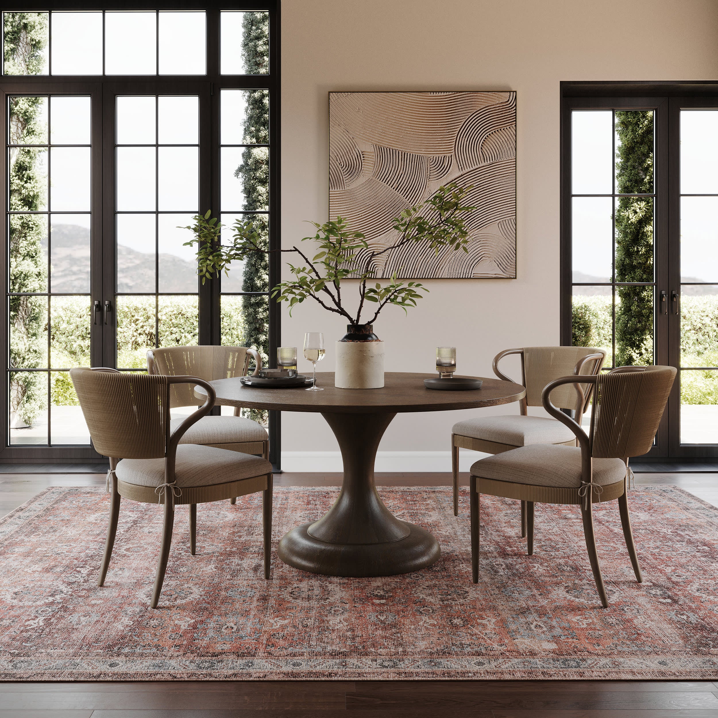 Eirene Antiqued Jute-Blend Rug | Red - Image 2