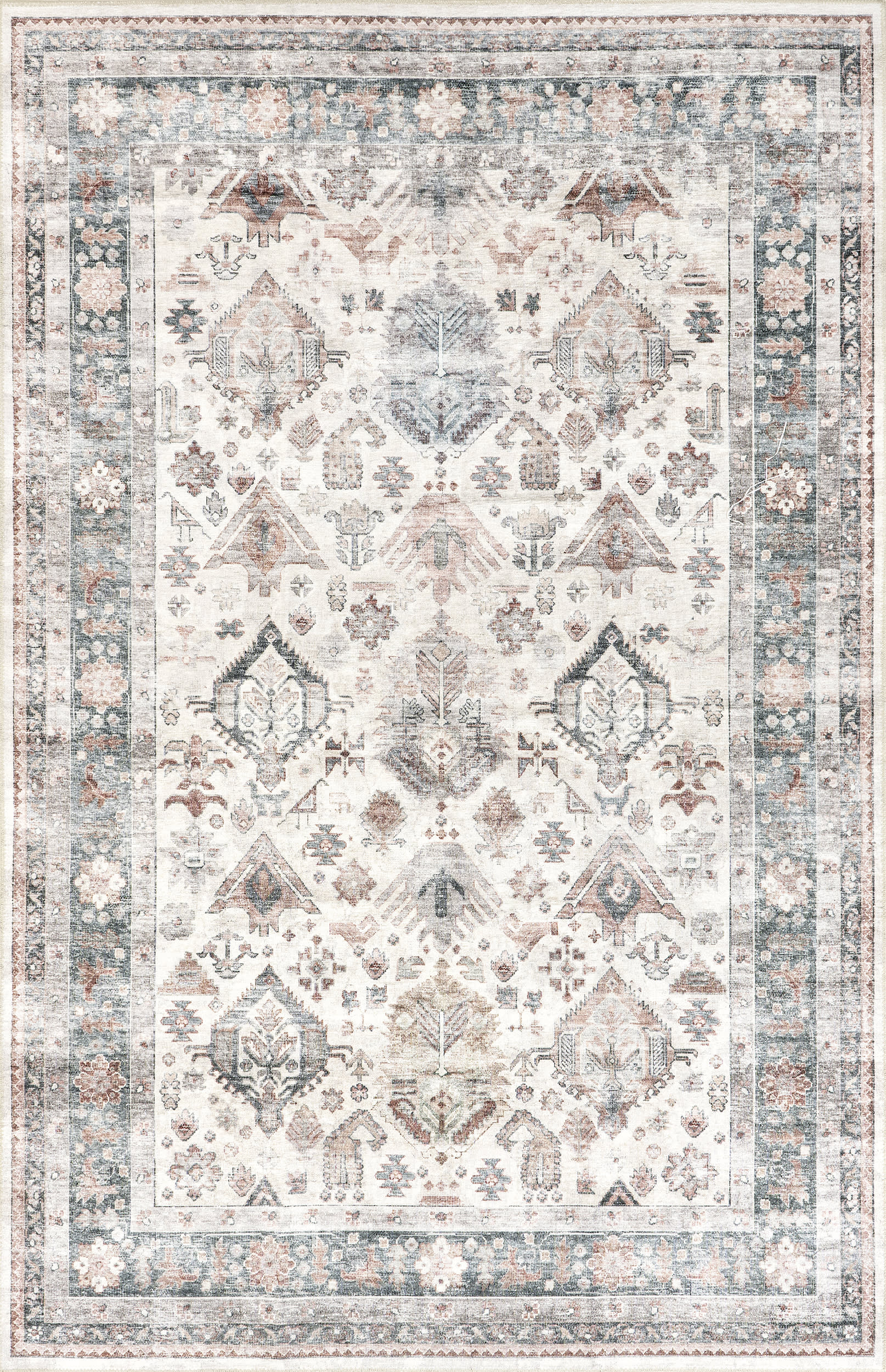 Elandra Spill Proof Washable Rug | Ivory Multicolor