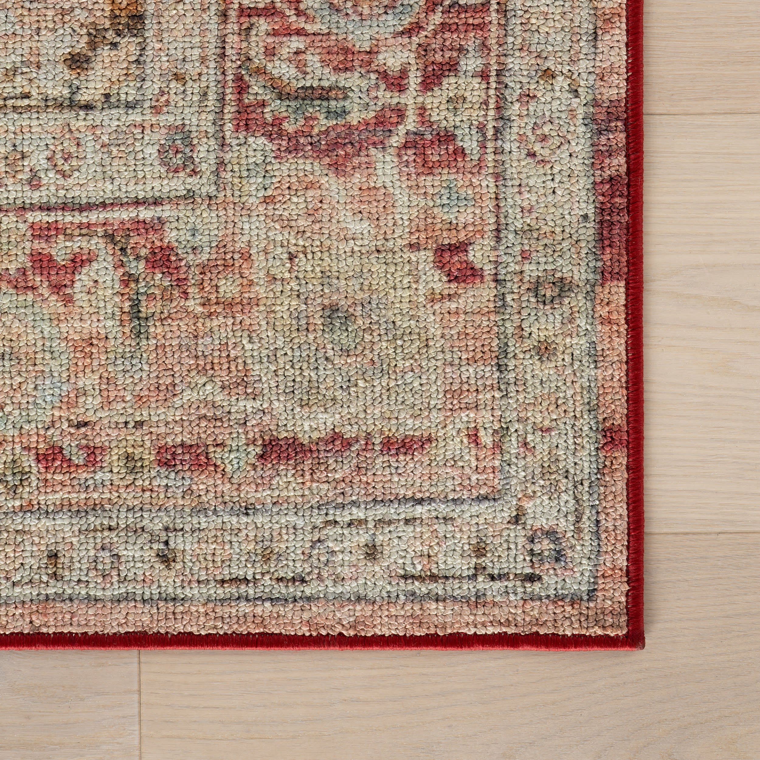 Elarin Traditional Medallion Washable Rug | Red - Image 4