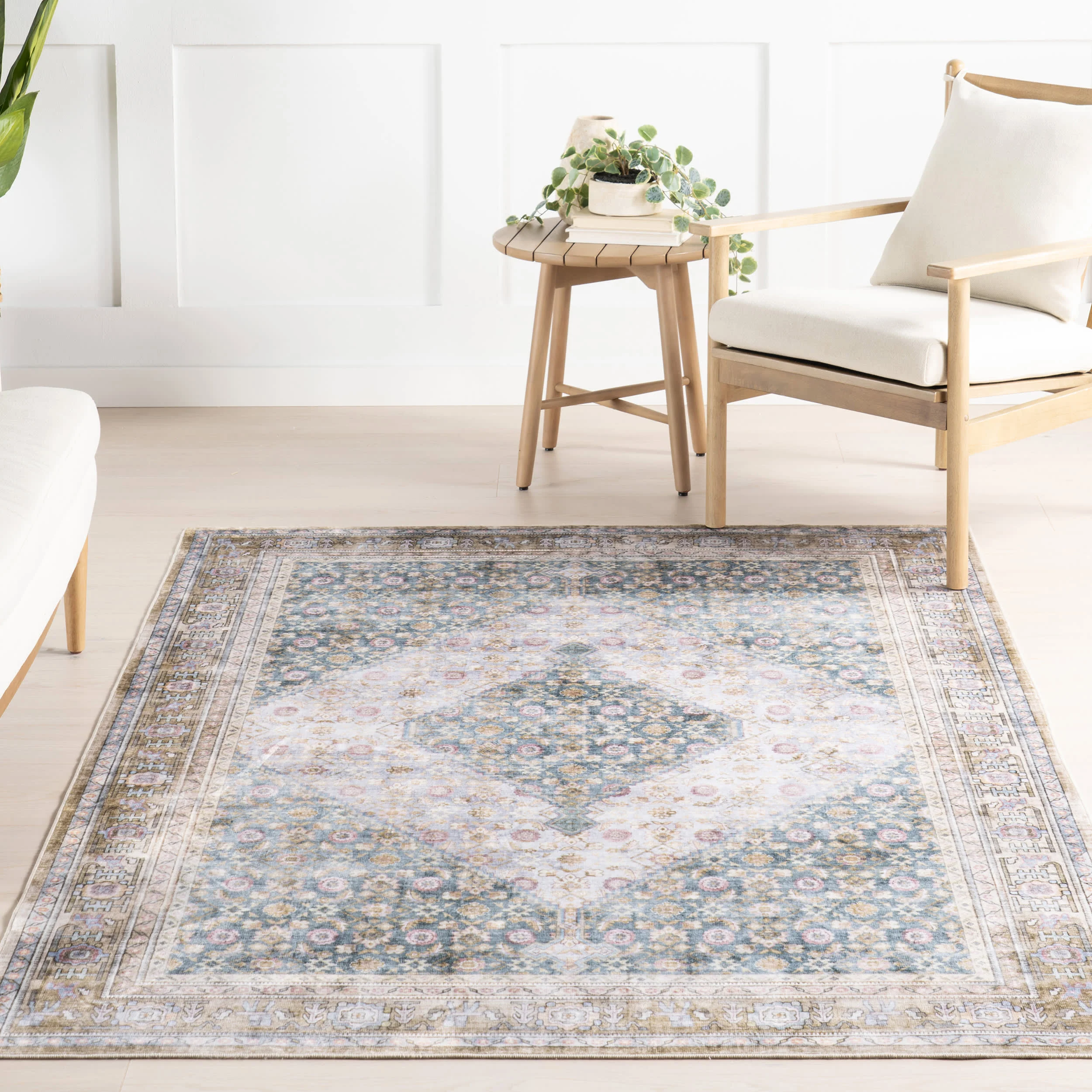 Elia Medallion Washable Rug | Teal - Image 5