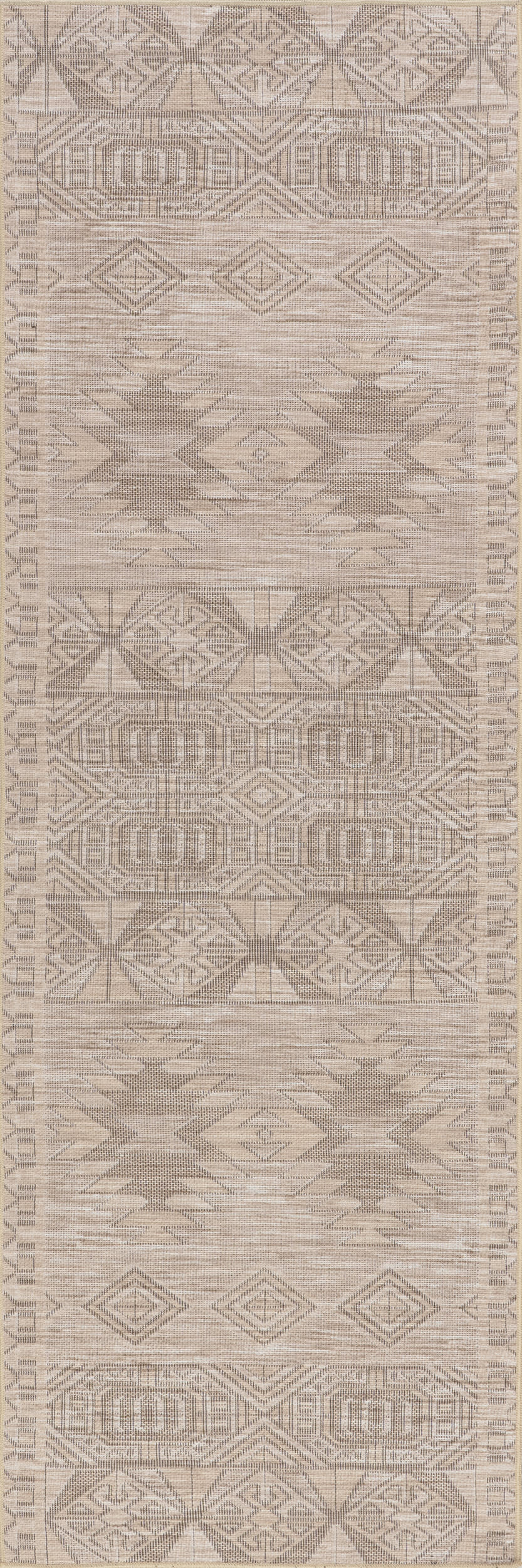Elin Geometric Washable Rug | Beige