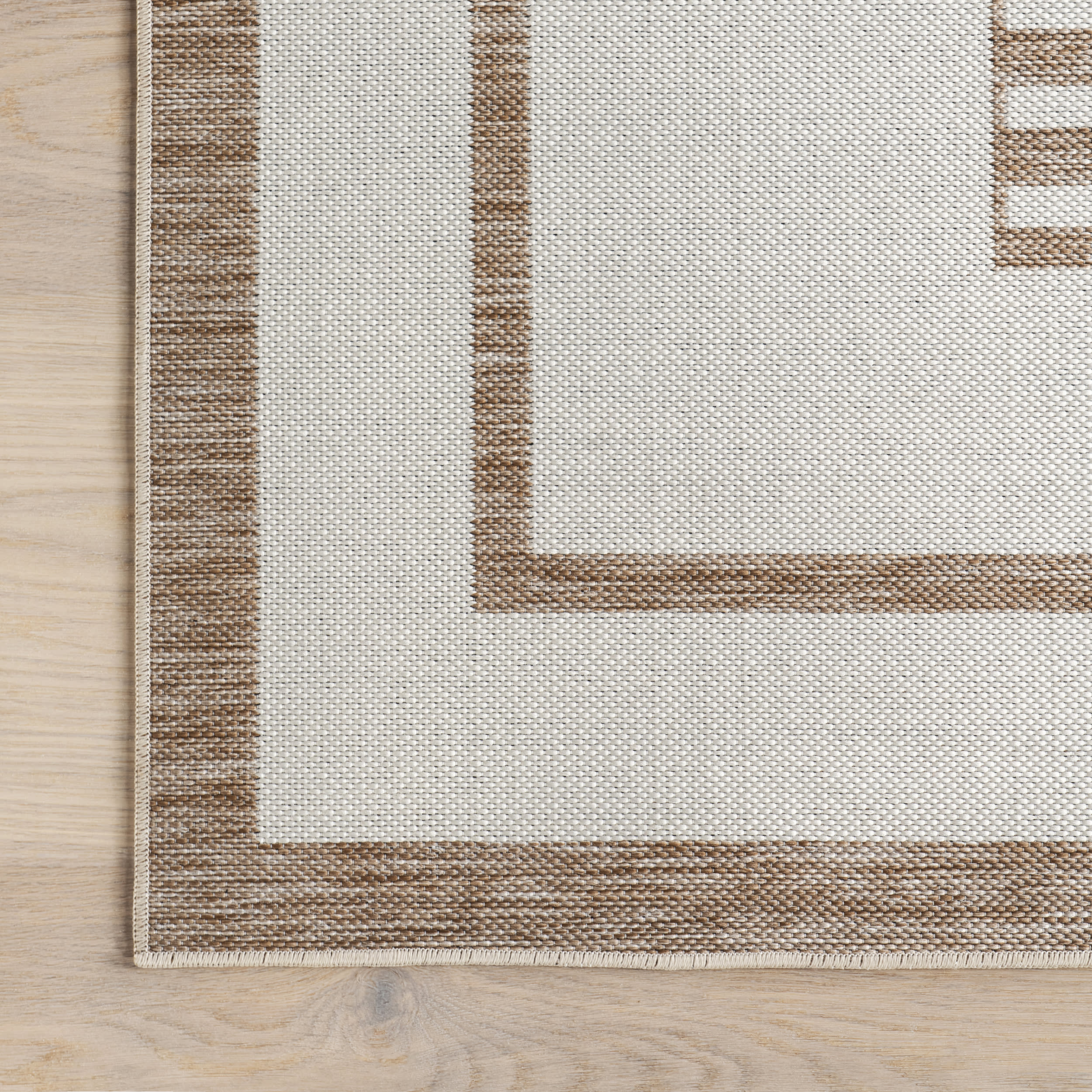 Elina Two-Toned Striped Indoor/Outdoor Rug | Beige - Image 4