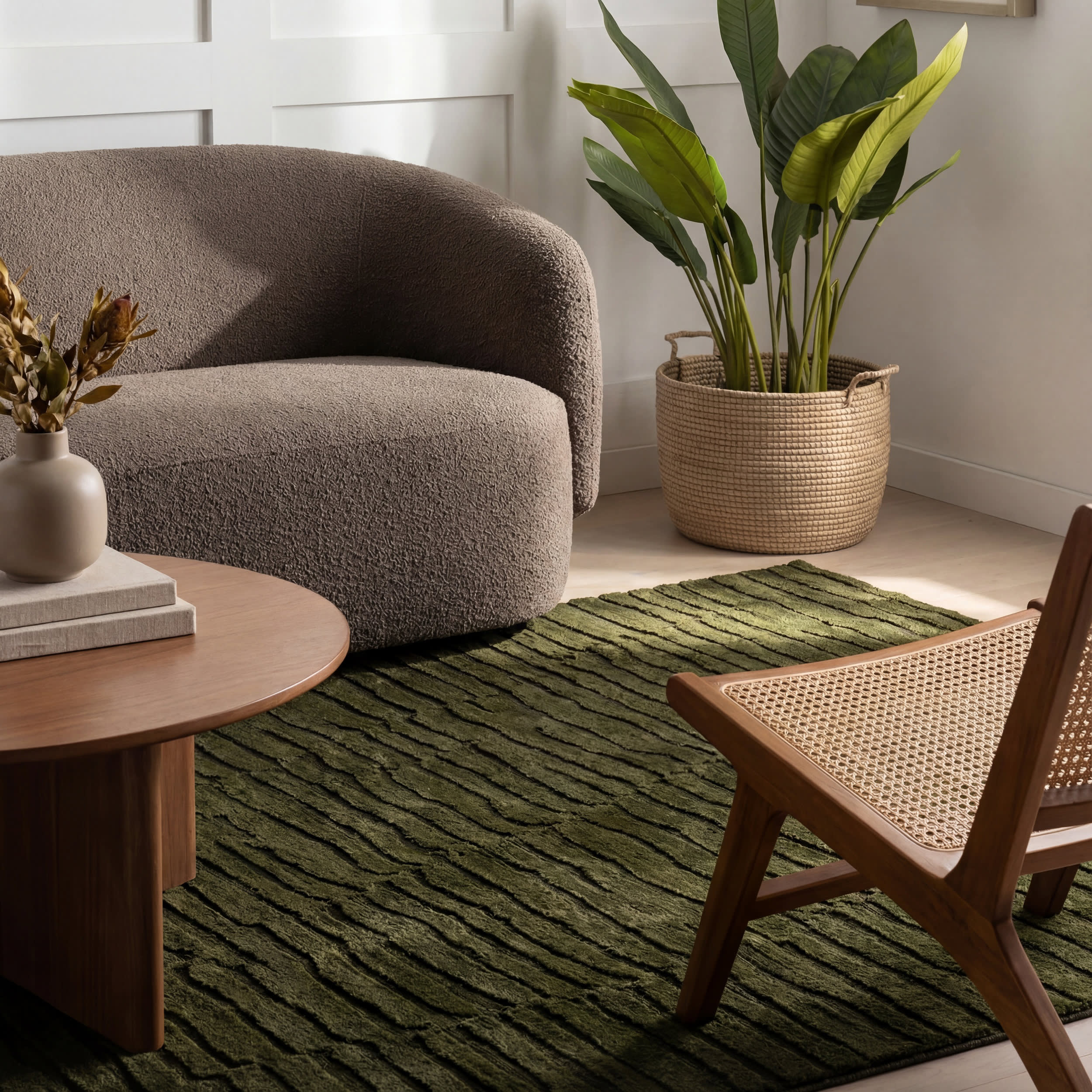 Elisk Solid Cloud Washable Rug | Green - Image 5