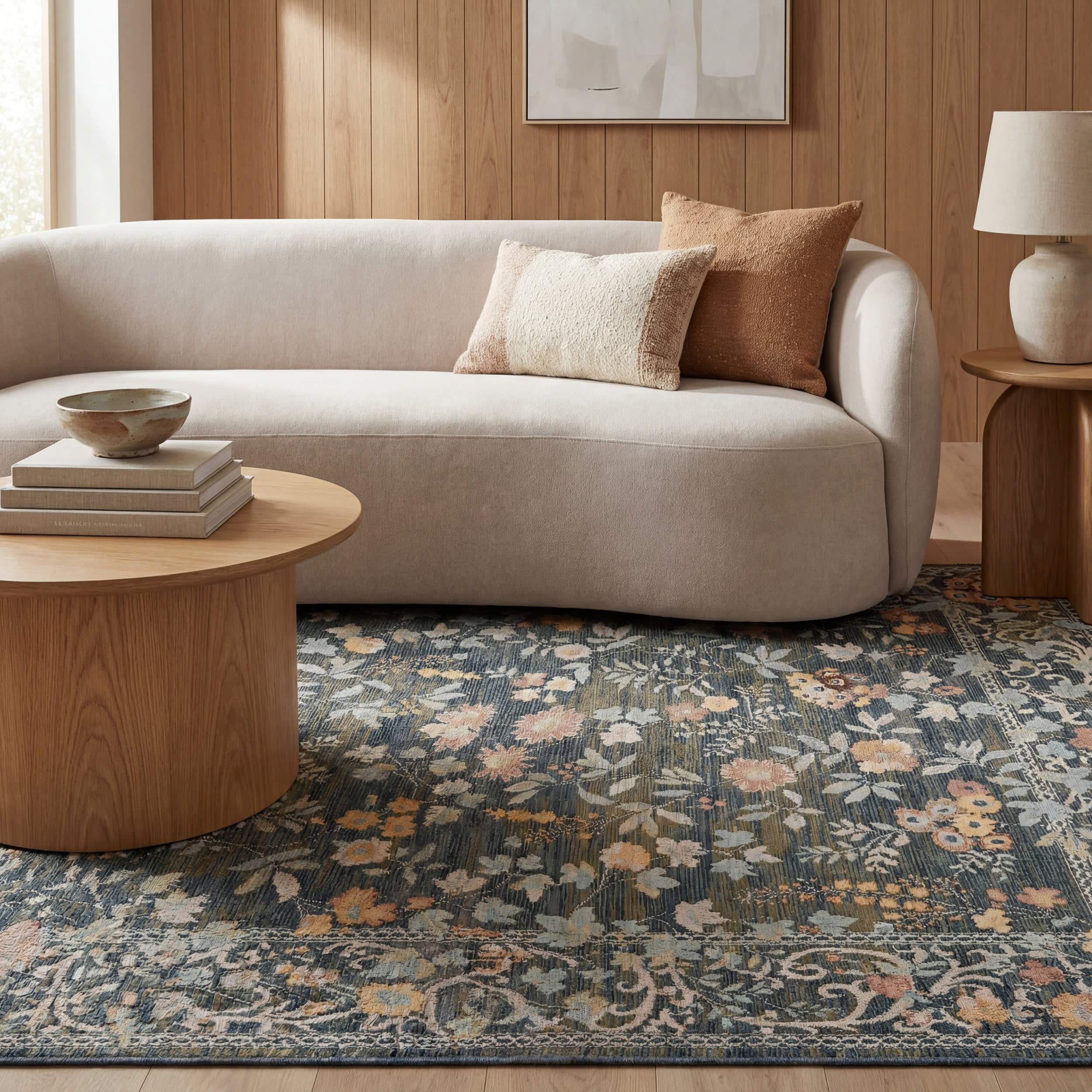 Elizaya Transitional Floral Indoor/Outdoor Rug | Blue - Image 5