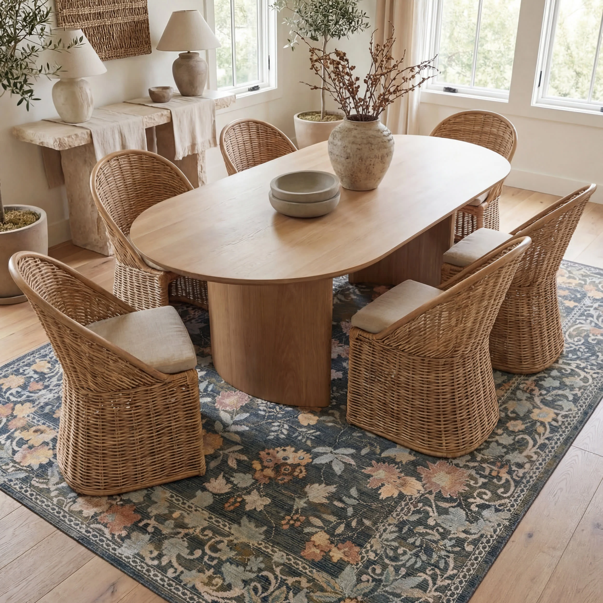 Elizaya Transitional Floral Indoor/Outdoor Rug | Blue - Image 7