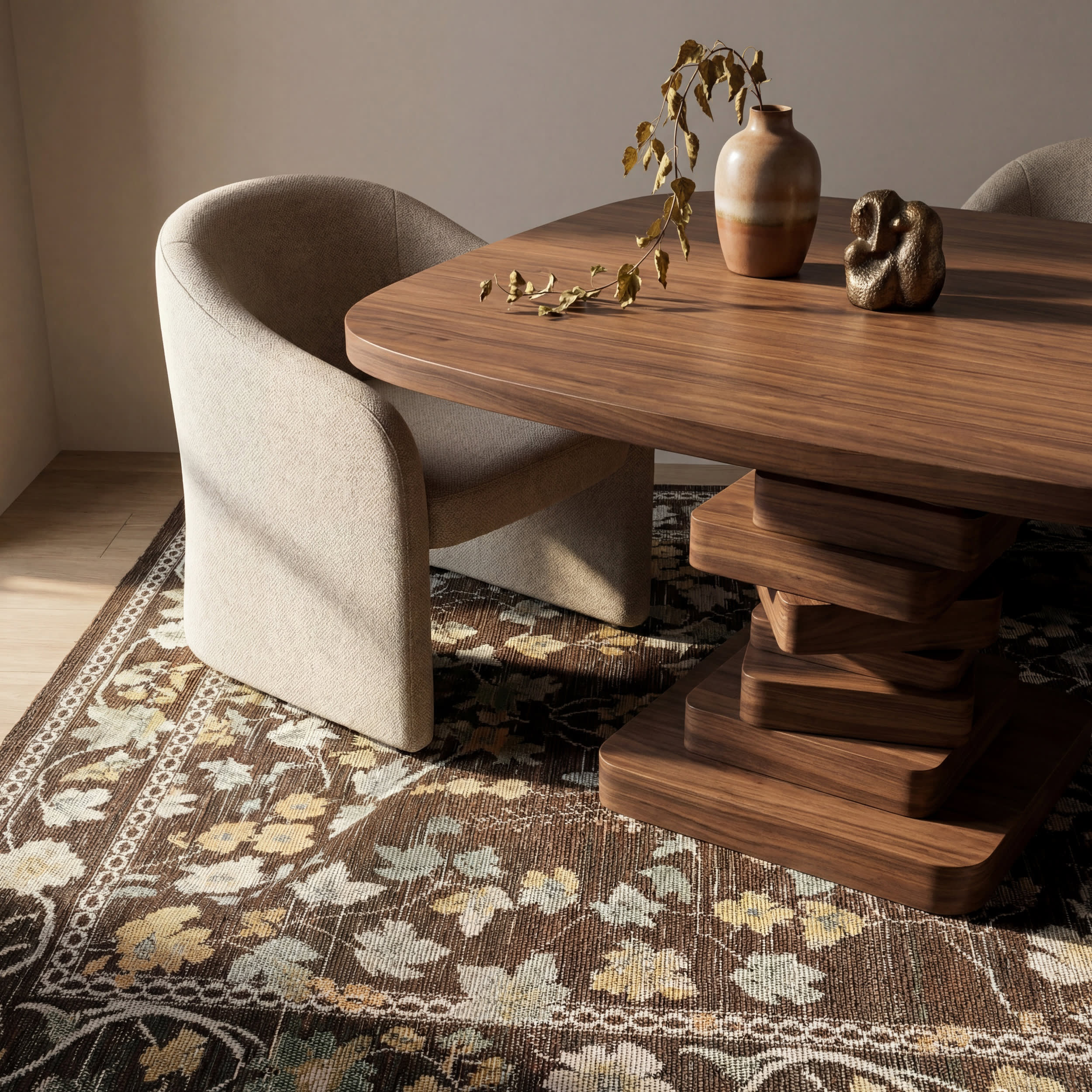 Elizaya Transitional Floral Indoor/Outdoor Rug | Brown - Image 5