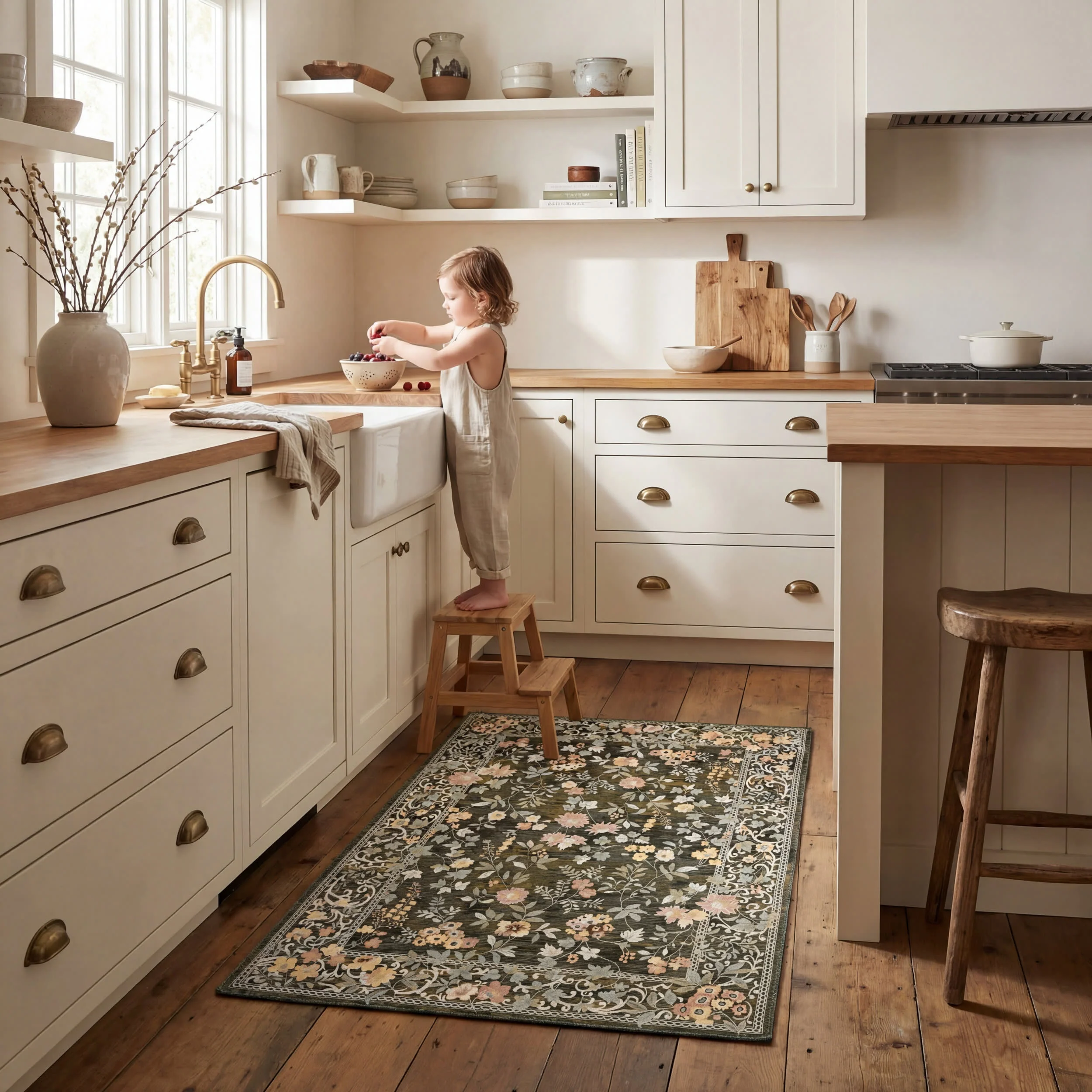 Elizaya Transitional Floral Indoor/Outdoor Rug | Green - Image 9