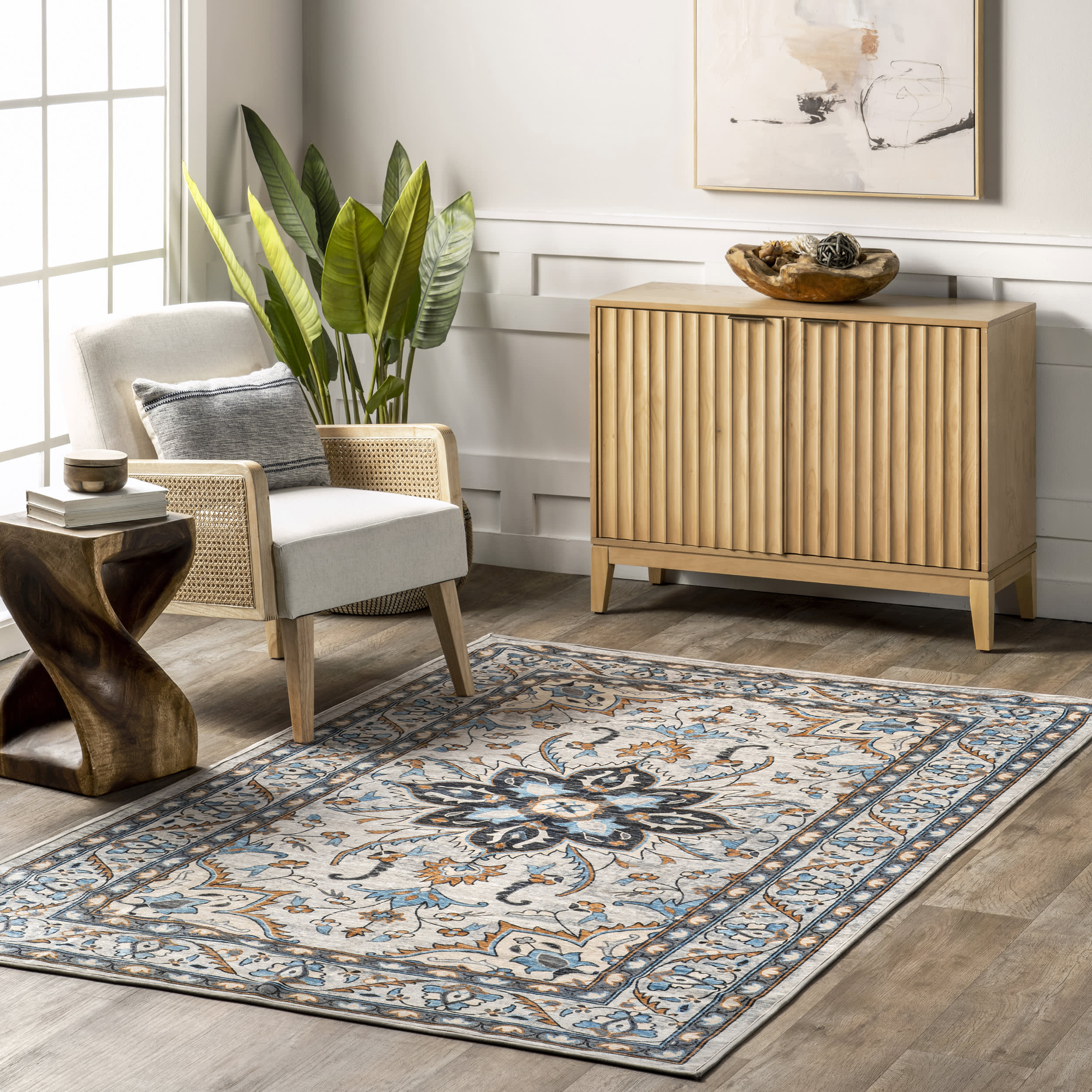 Ella Washable Venus Rug | Blue - Image 2