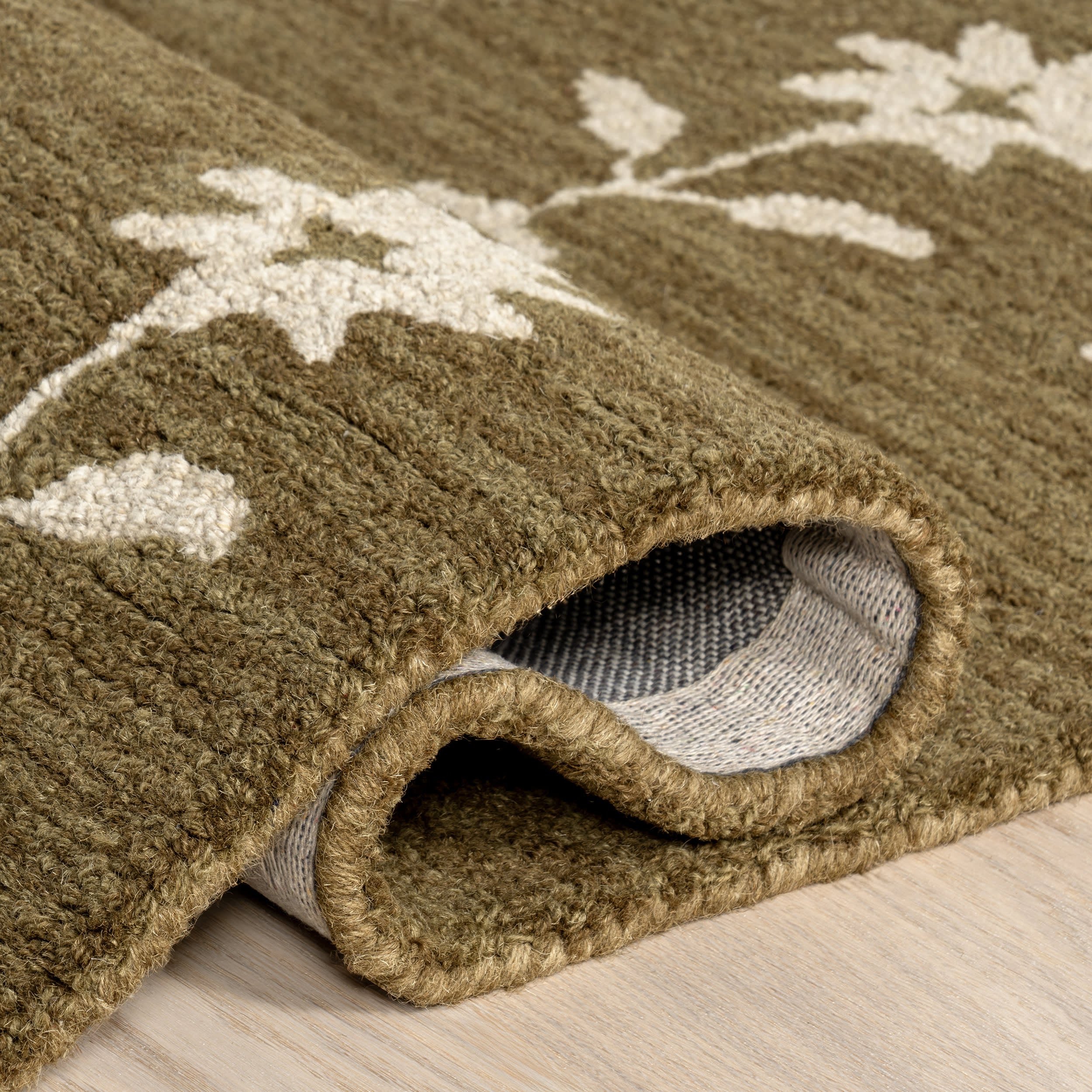 Ella Wool Rug | Olive Green - Image 11