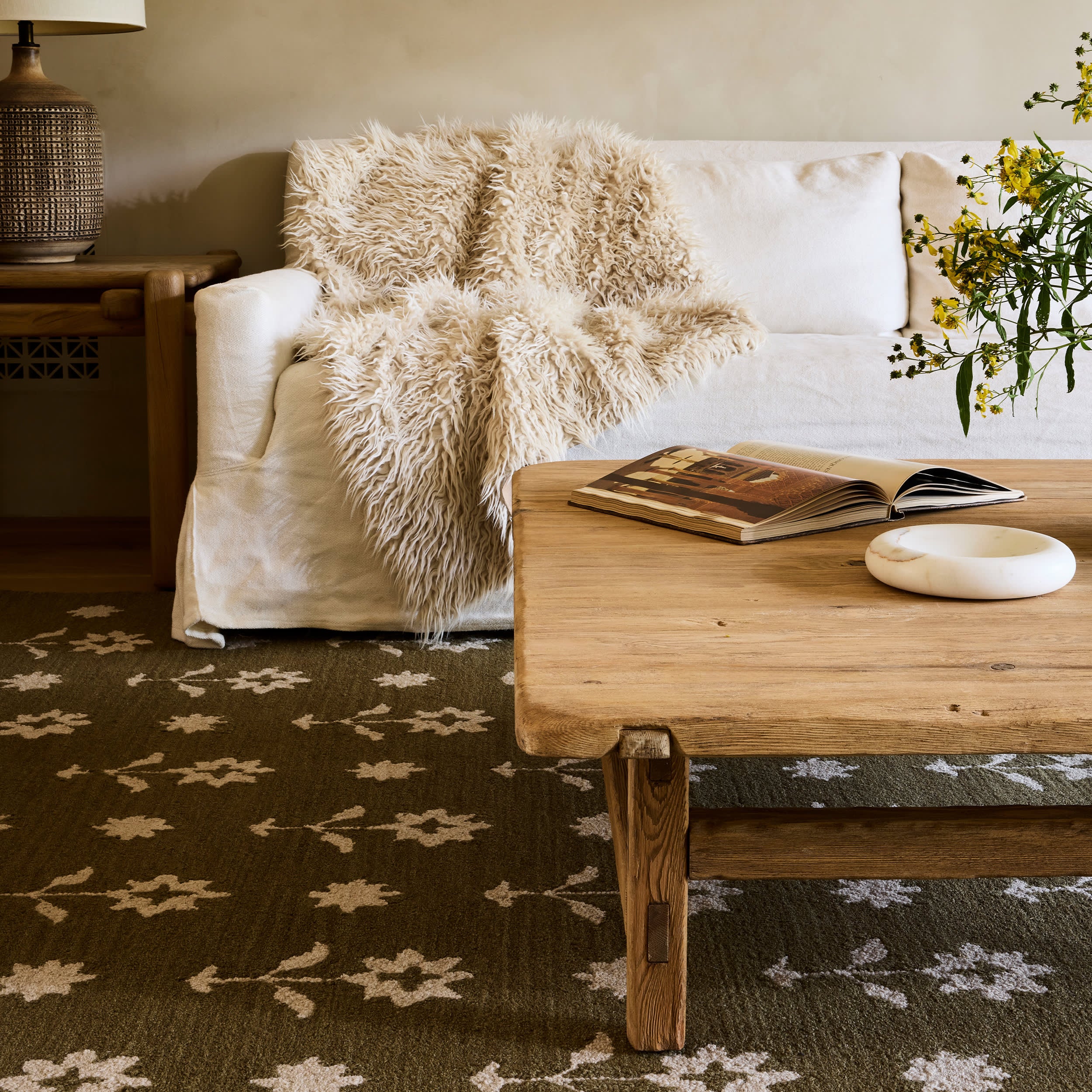 Ella Wool Rug | Olive Green - Image 5