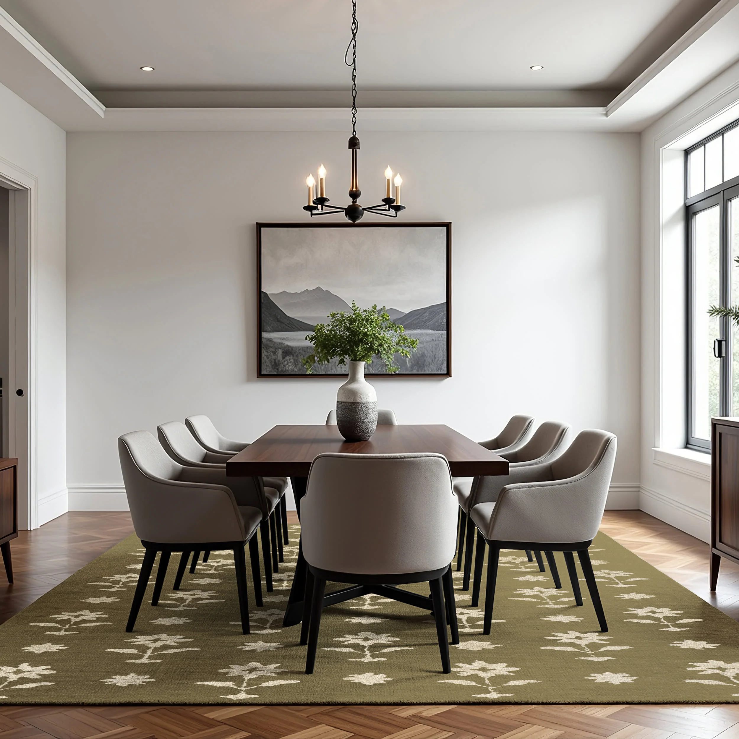 Ella Wool Rug | Olive Green - Image 7