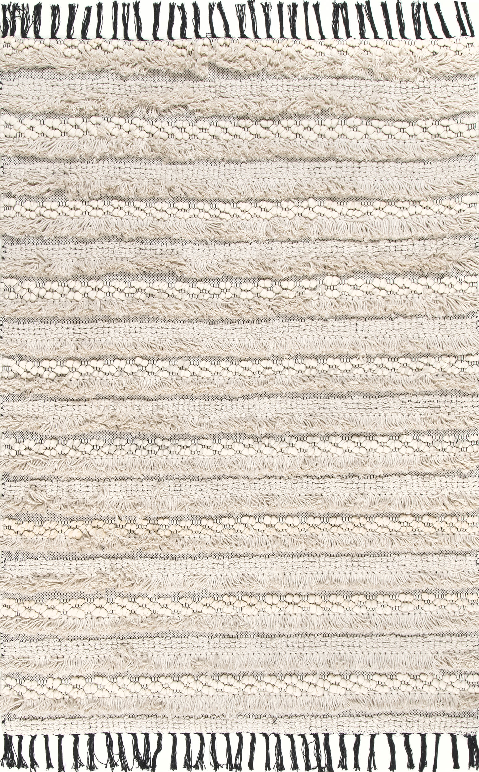 Ellena Handmade Tassel Rug | Beige