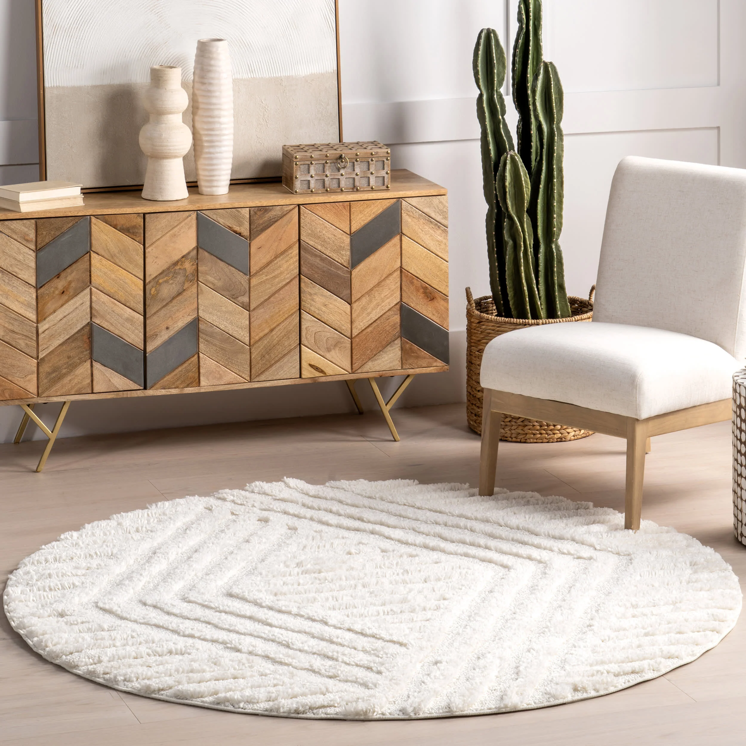 Ellie Traverse Shag Rug | Ivory - Image 2