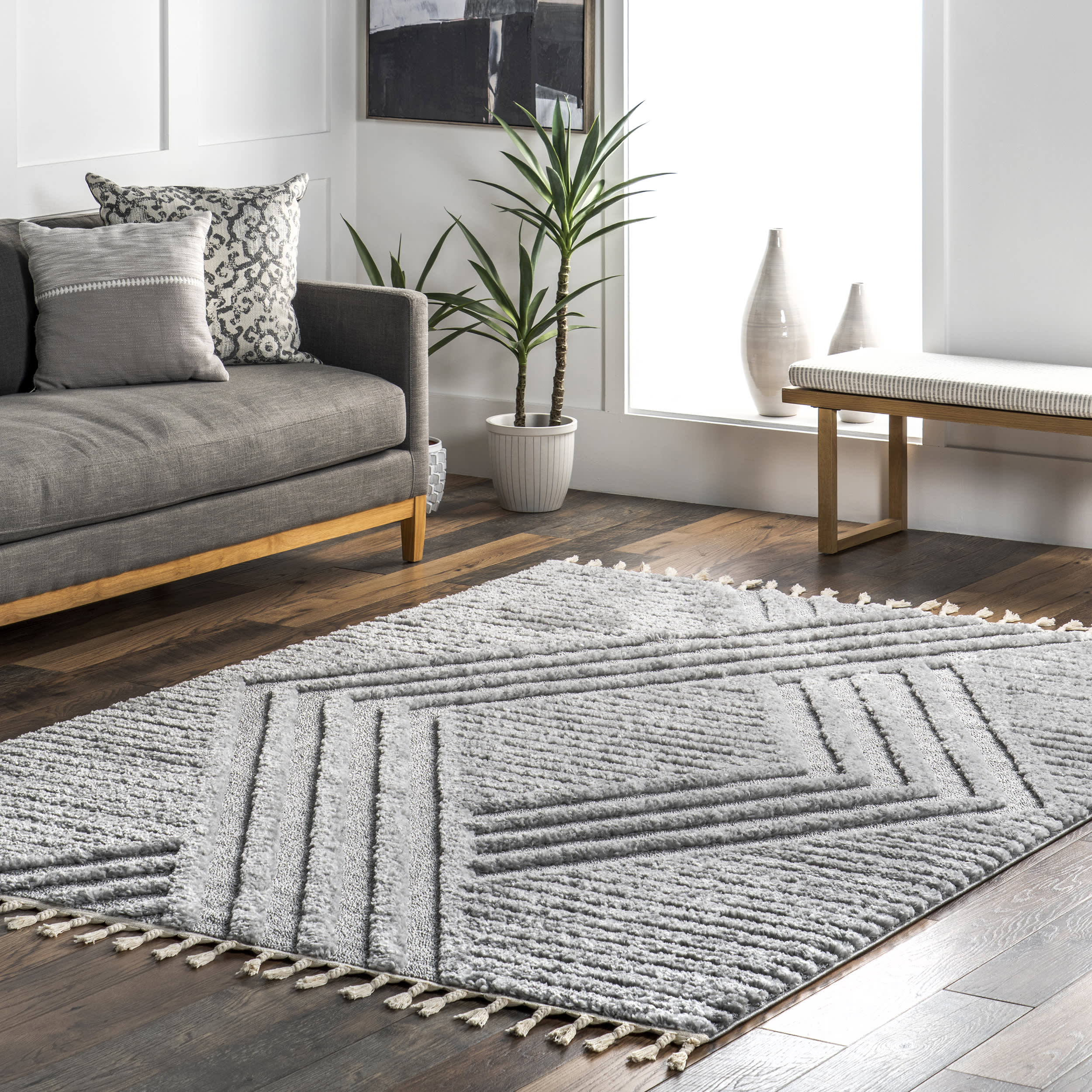 Ellie Traverse Shag Rug | Light Grey - Image 2