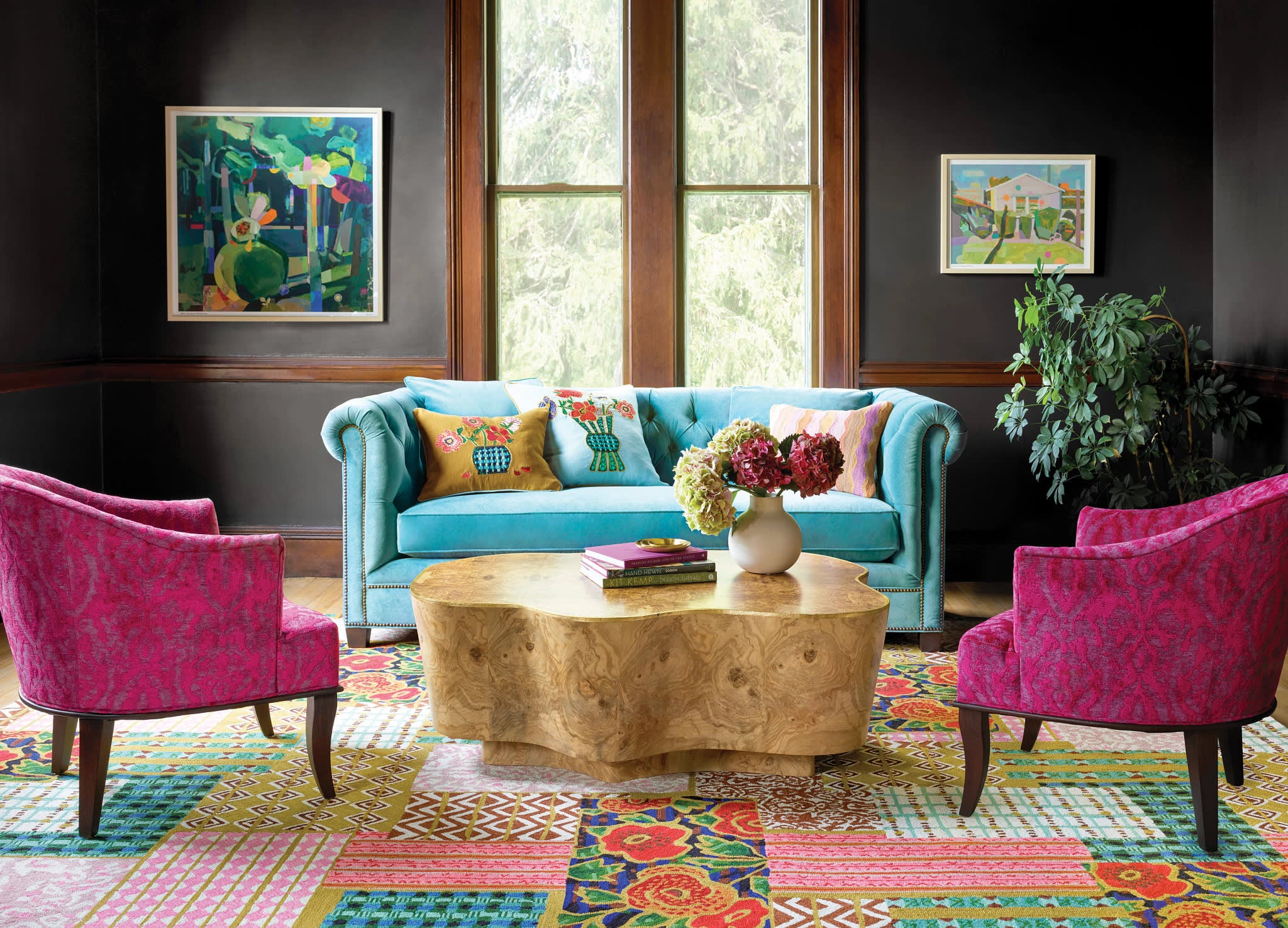 Elm Patchwork Hand Micro Hooked Wool Rug | Multi - Image 3
