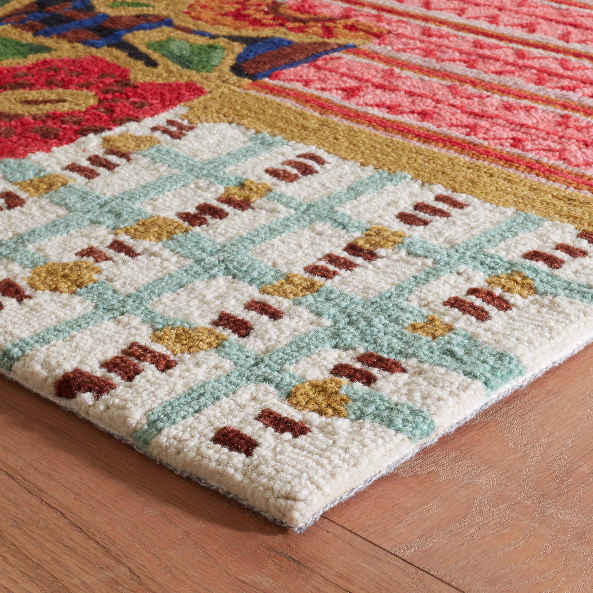 Elm Patchwork Hand Micro Hooked Wool Rug | Multi - Image 6