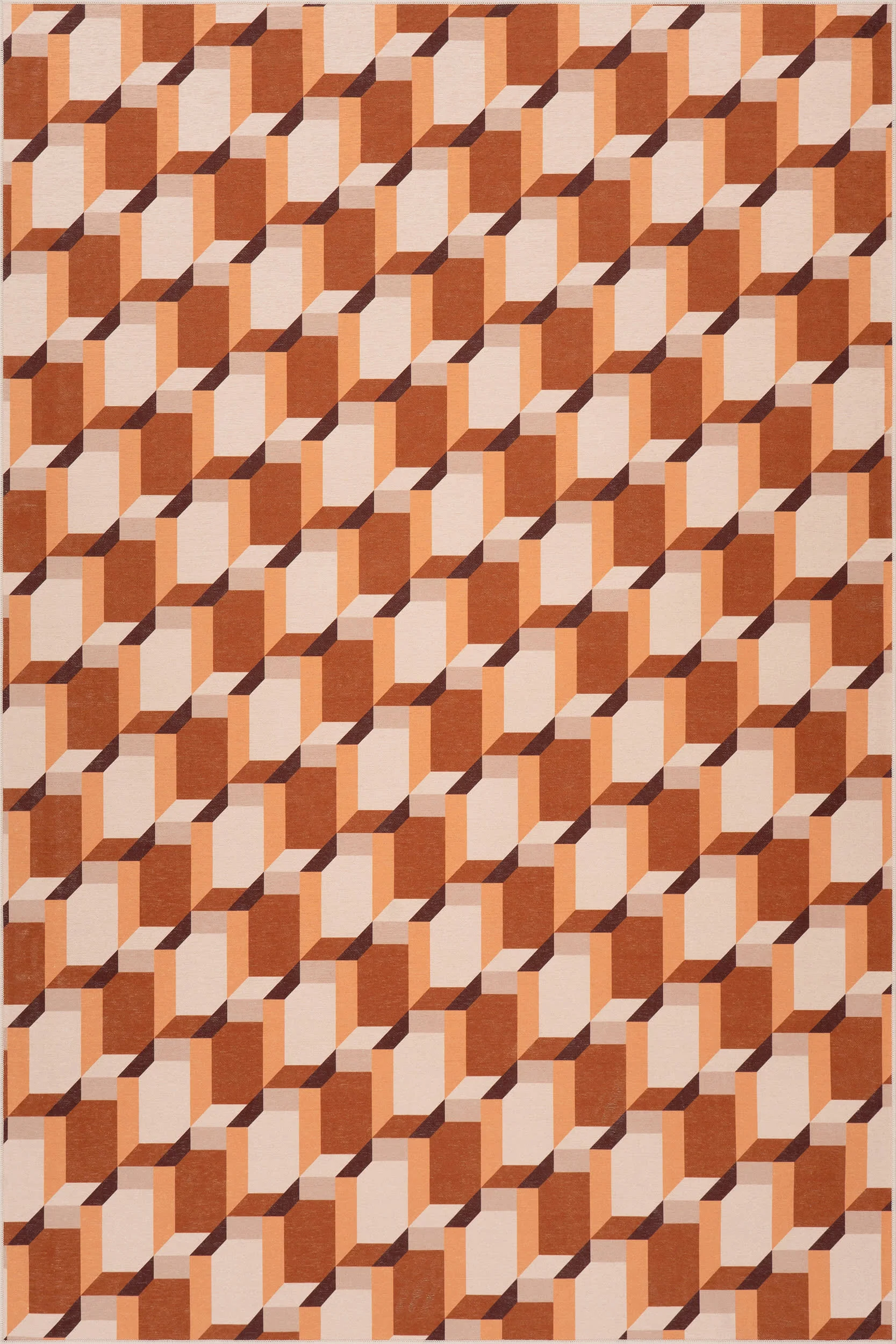 Ember Check Mid-Century Washable Rug by Society6 | Multicolor