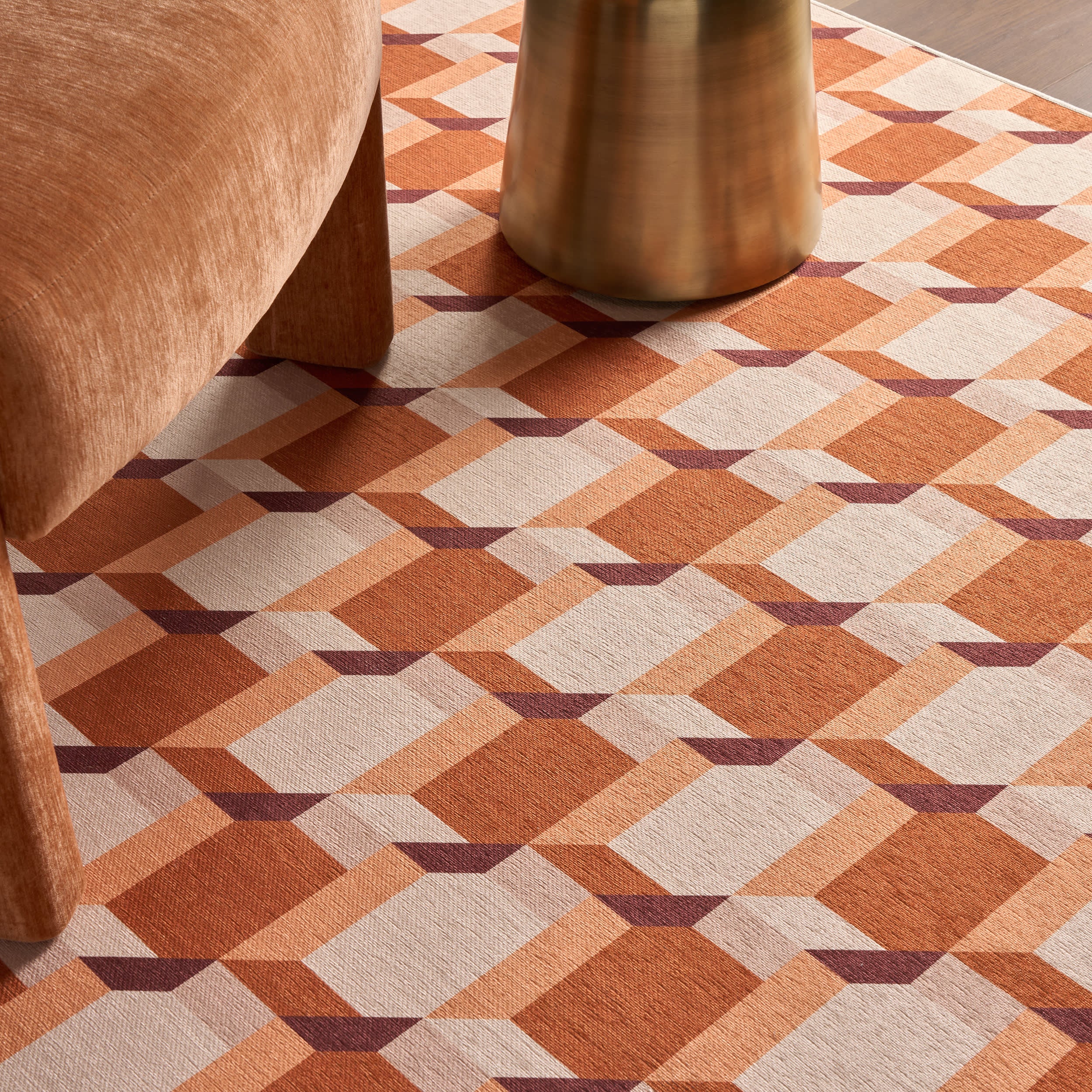 Ember Check Mid-Century Washable Rug by Society6 | Multicolor - Image 5