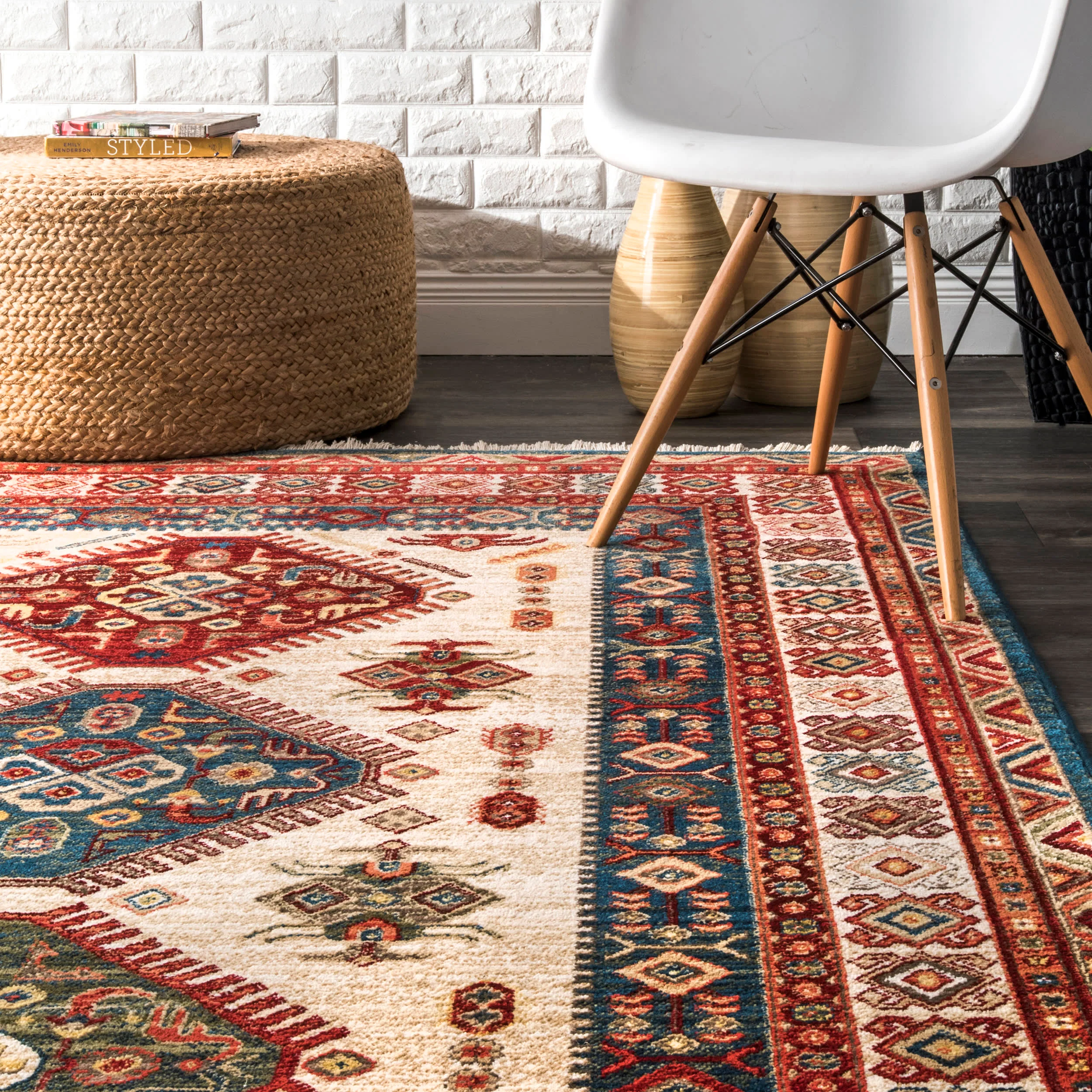Emblem Fringed Rug | Ivory - Image 4