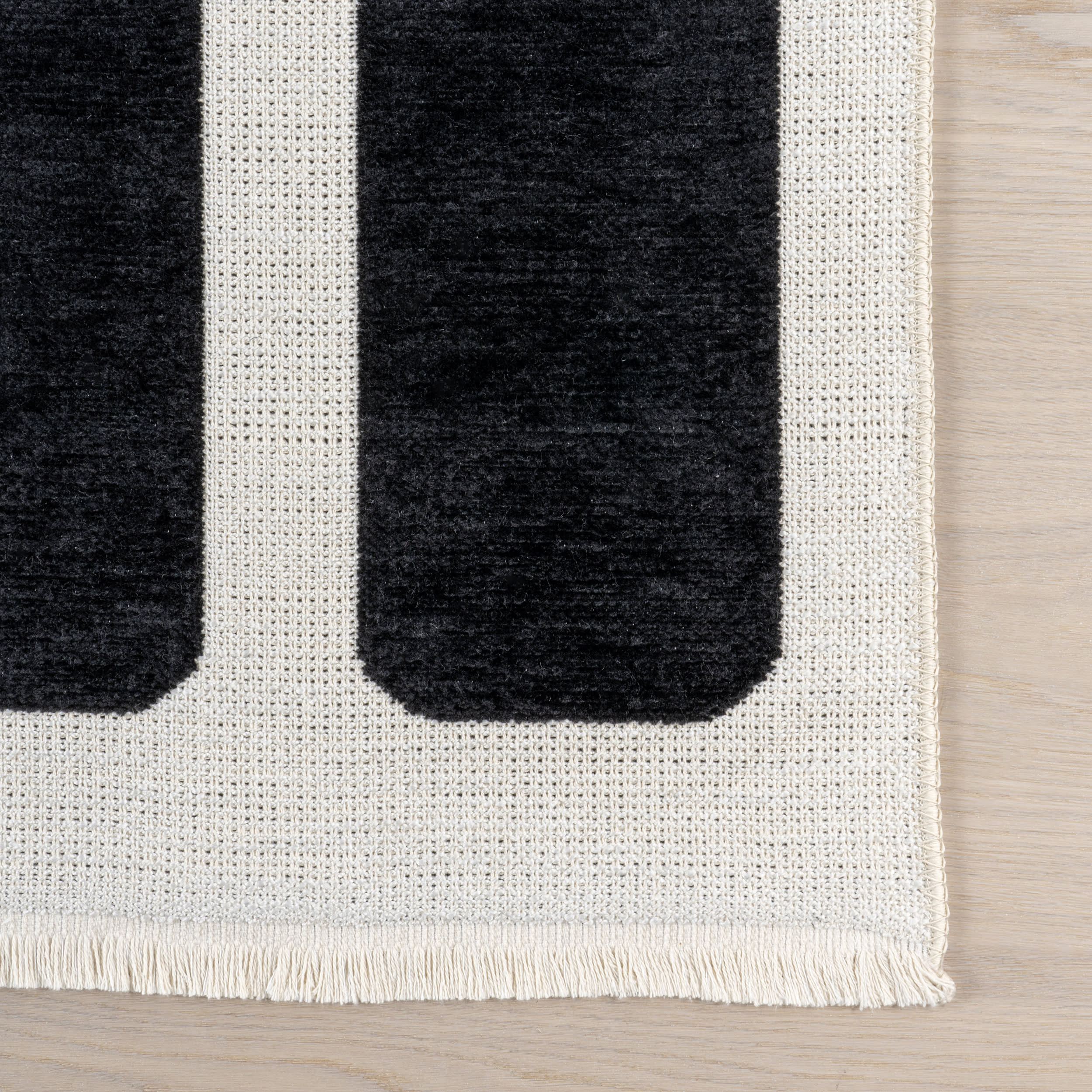 Emelia Blocks Reversible Washable Rug | Black/Cream - Image 4