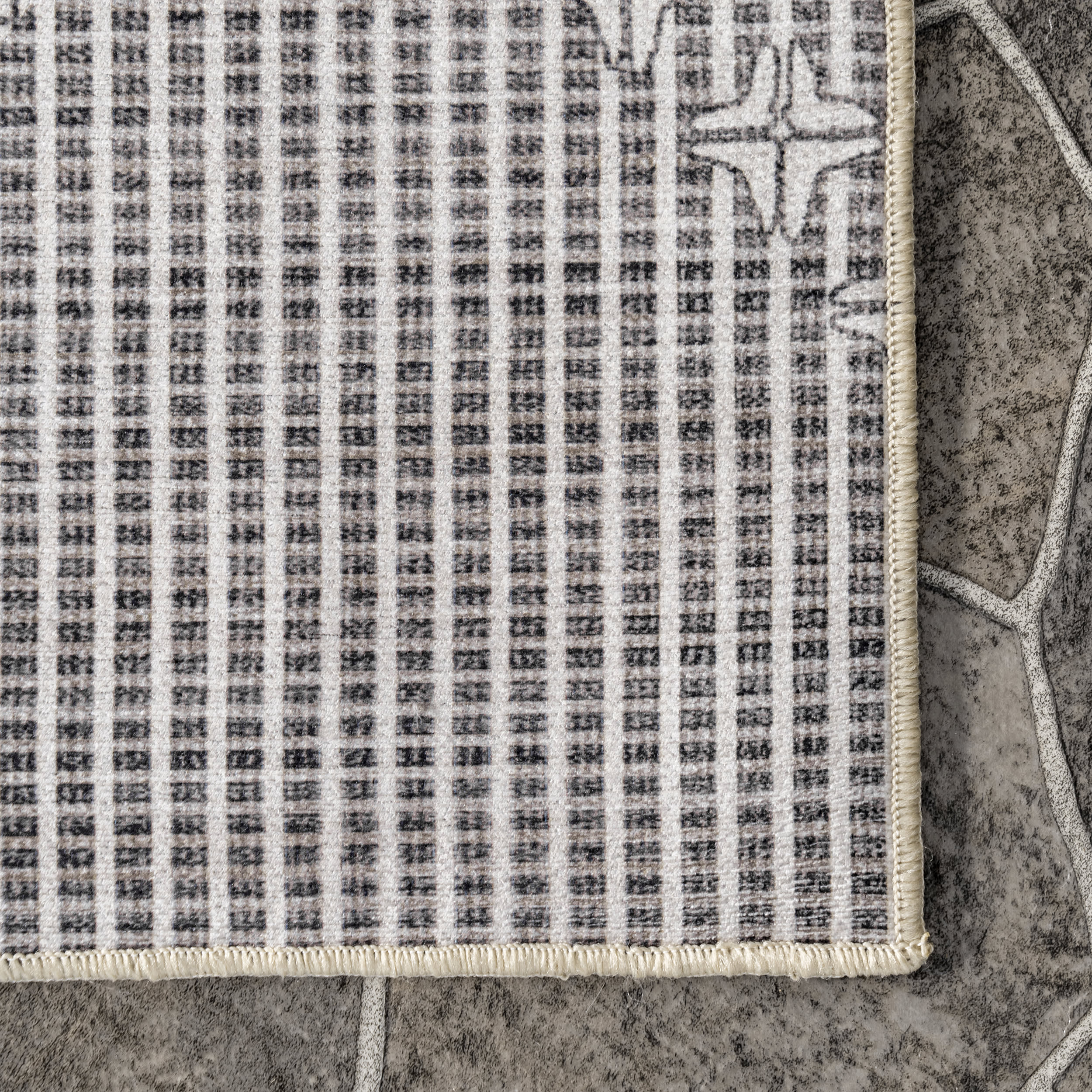 Emilia Striped Washable Indoor/Outdoor Rug | Light Grey - Image 3